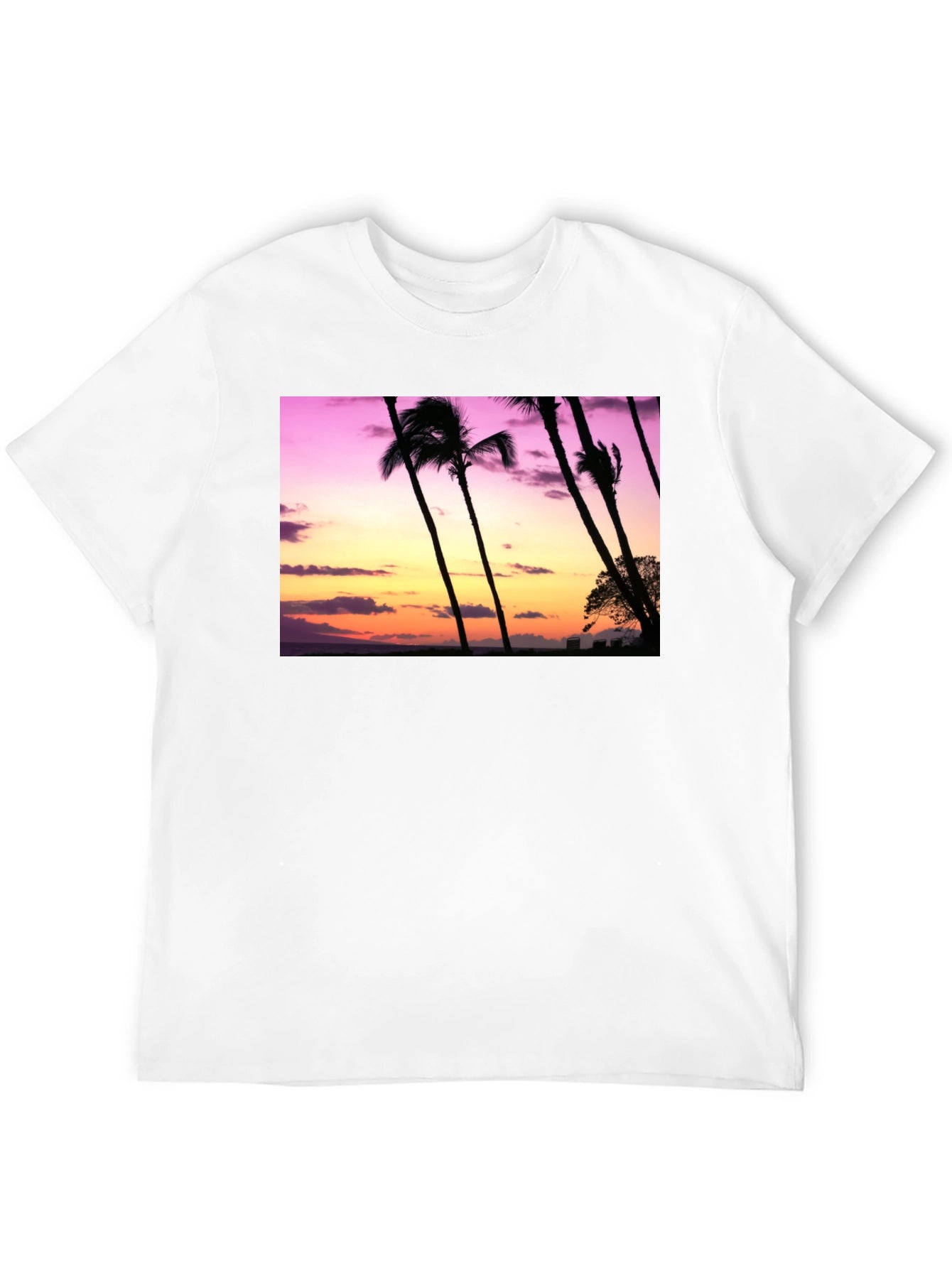 Sunset Palm Tree Graphic T-Shirt - Island Vibes