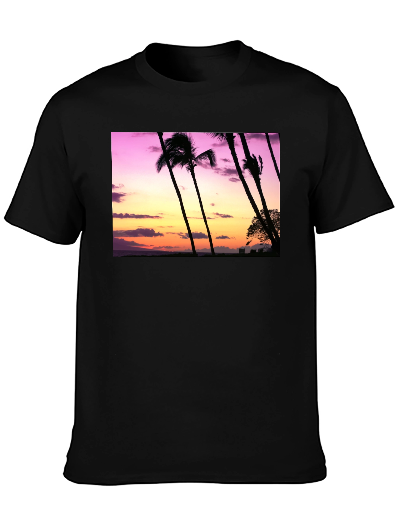 Sunset Palm Tree Graphic T-Shirt - Island Vibes