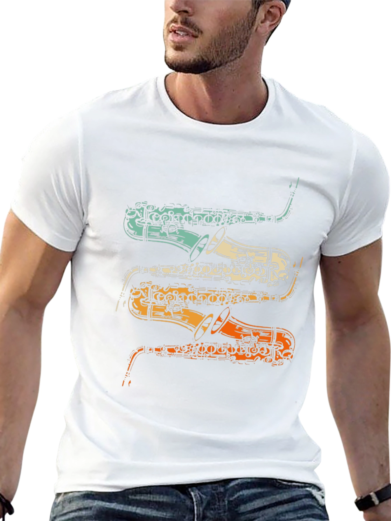 Retro Saxophone T-Shirt - Musical Instrument Tee