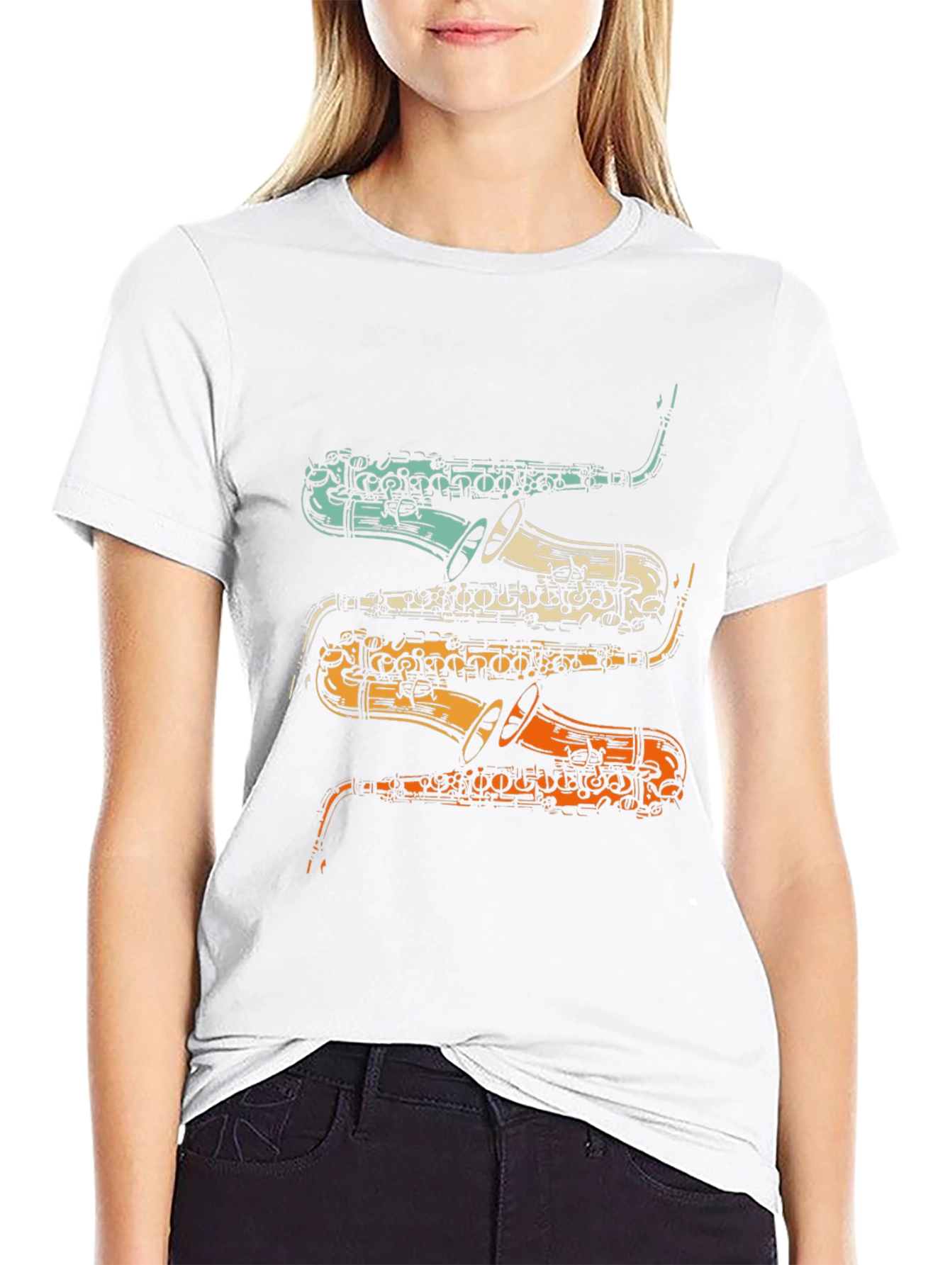Retro Saxophone T-Shirt - Musical Instrument Tee