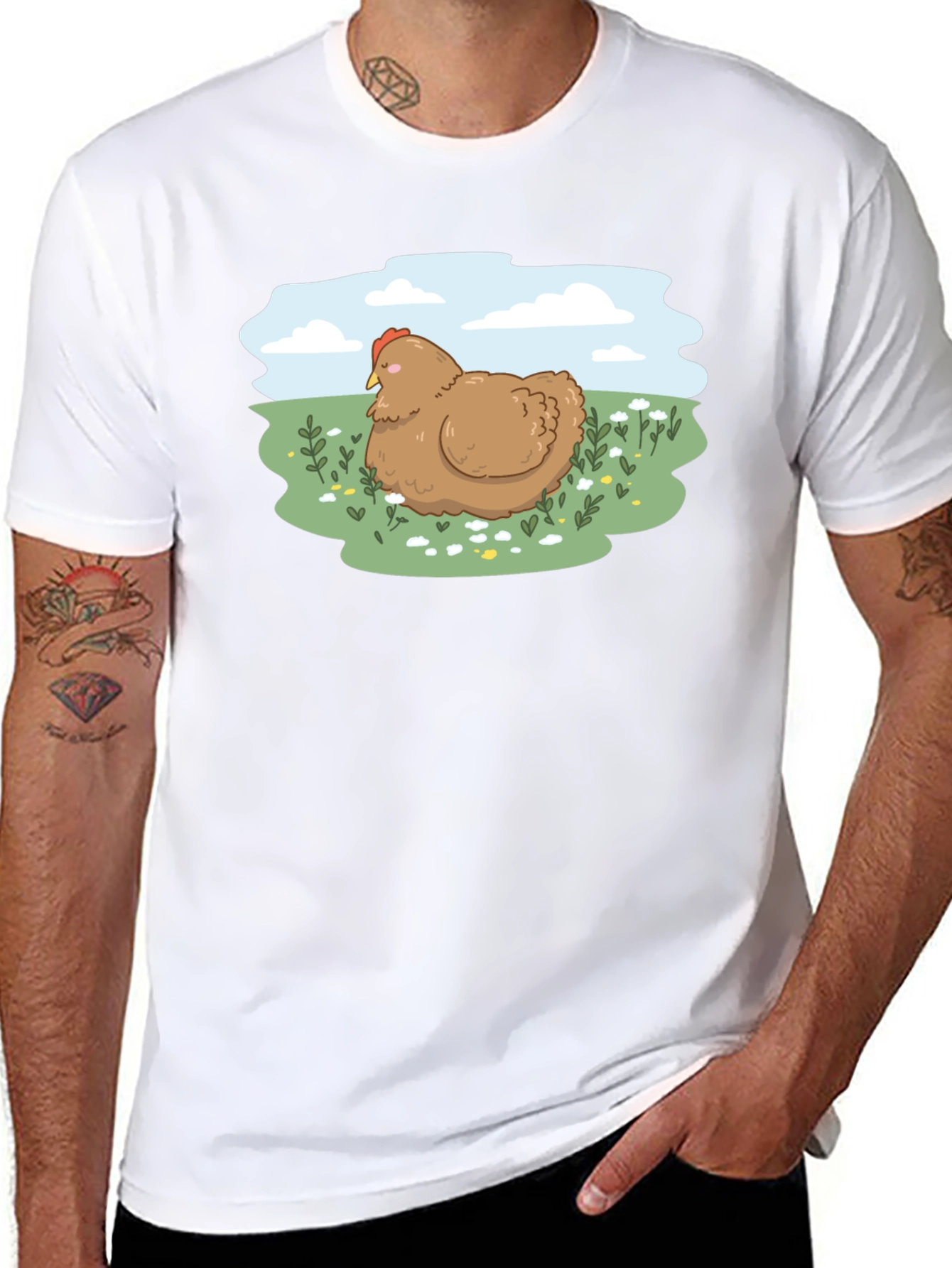 Cute Chicken Meadow T-Shirt