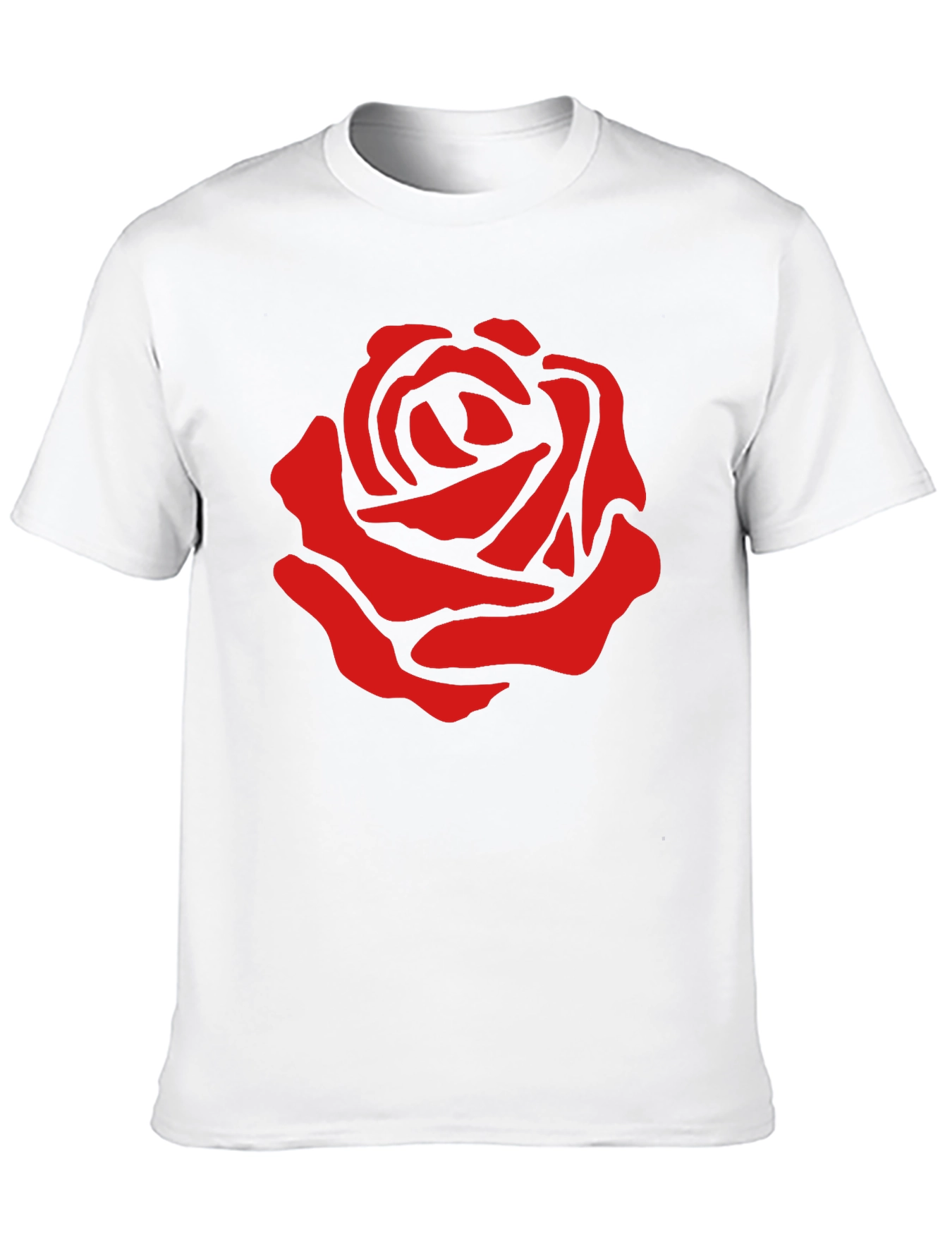 Red Rose Graphic Print Black T-Shirt