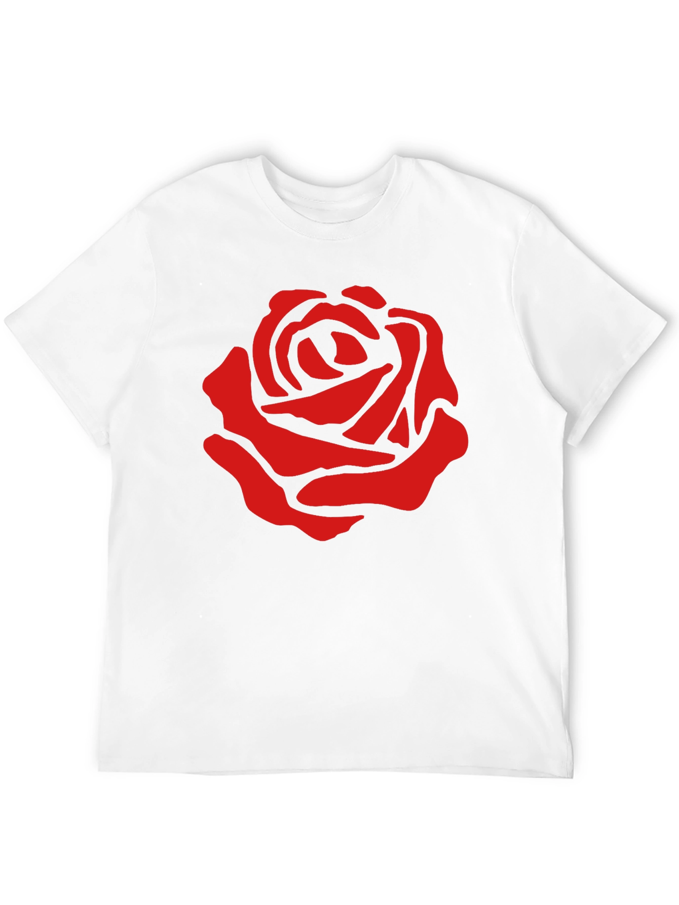 Red Rose Graphic Print Black T-Shirt