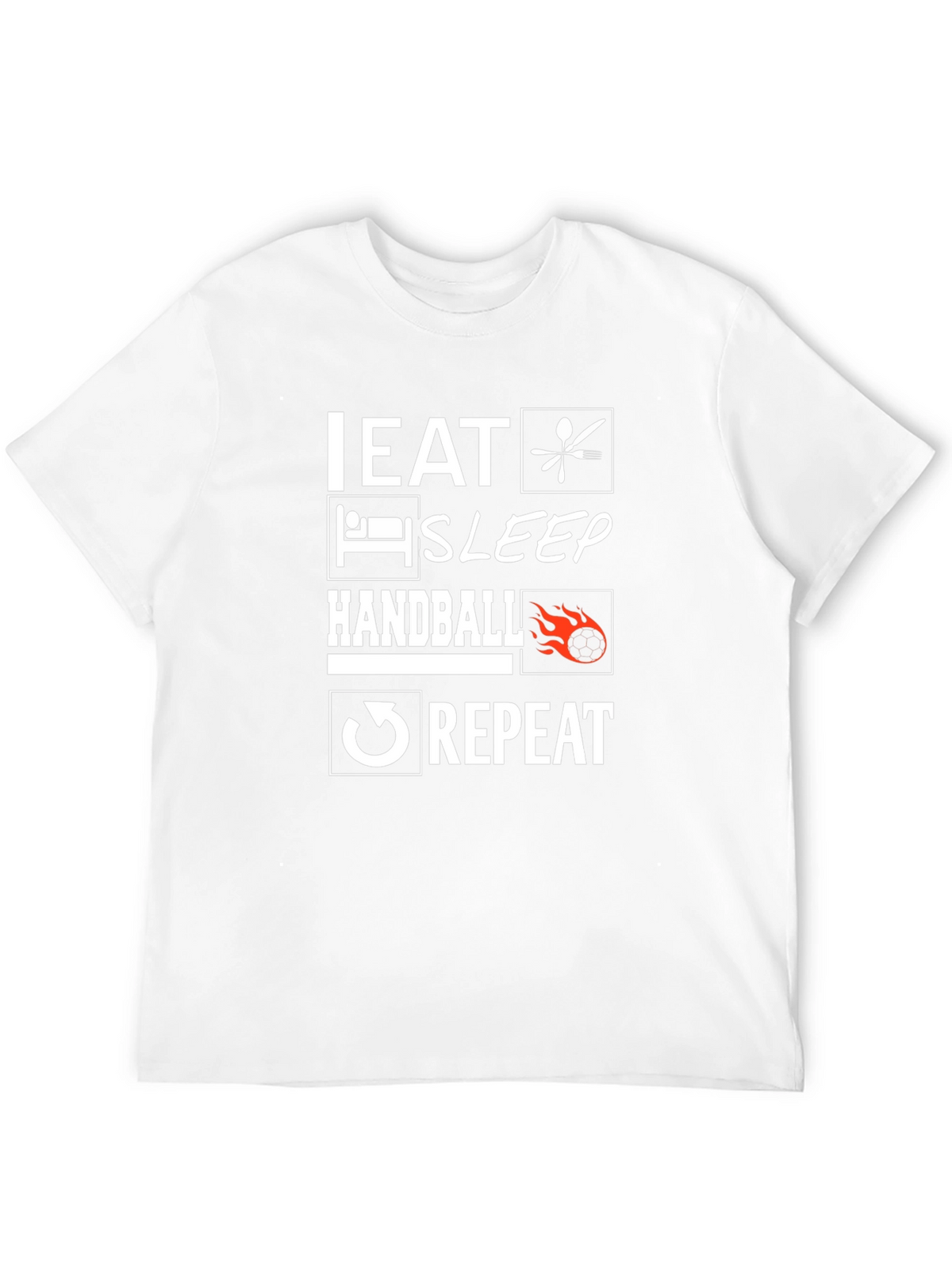 Eat Sleep Handball Repeat Black Graphic Tee