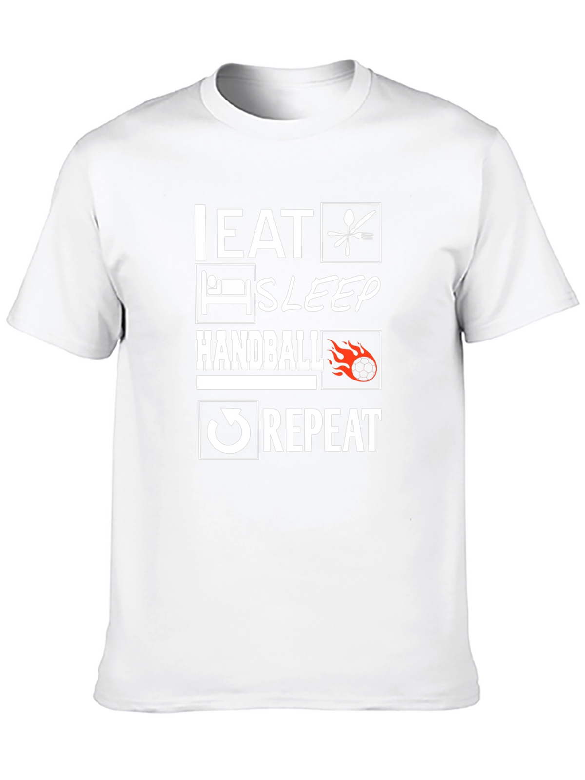 Eat Sleep Handball Repeat Black Graphic Tee