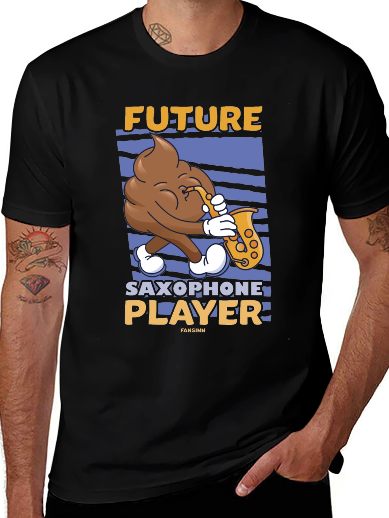 Future Saxophone Player T-Shirt - Funny Poop Emoji Tee