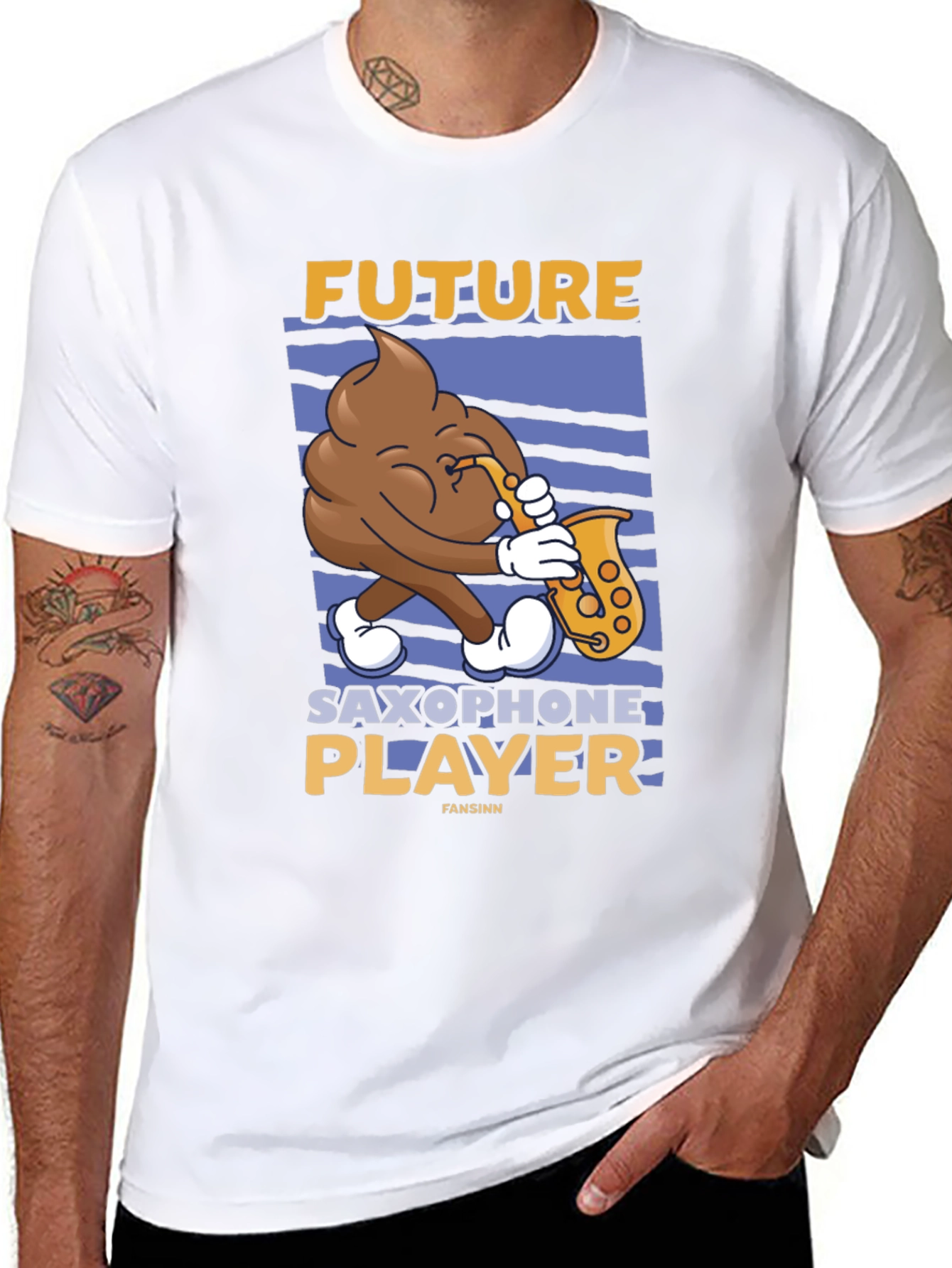 Future Saxophone Player T-Shirt - Funny Poop Emoji Tee