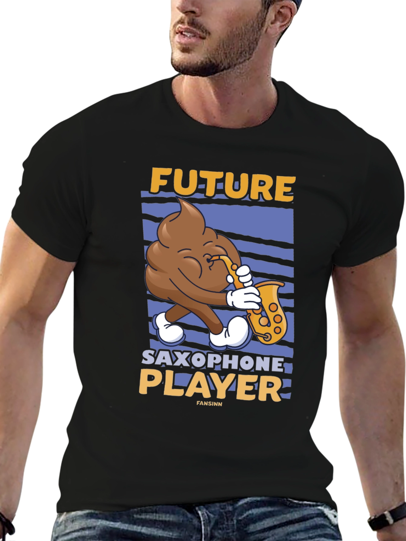 Future Saxophone Player T-Shirt - Funny Poop Emoji Tee