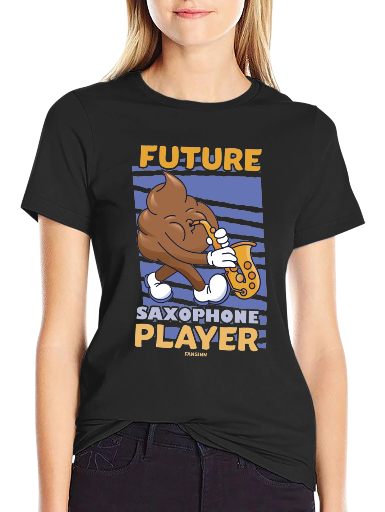 Future Saxophone Player T-Shirt - Funny Poop Emoji Tee