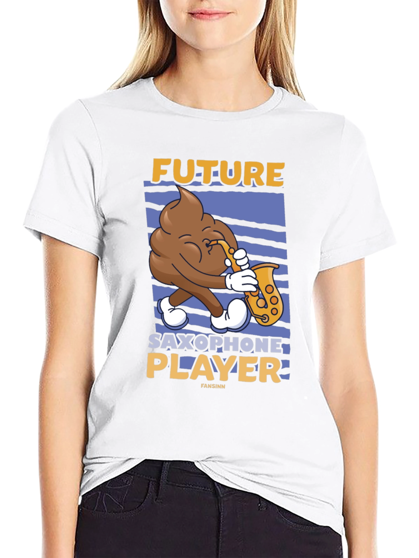 Future Saxophone Player T-Shirt - Funny Poop Emoji Tee