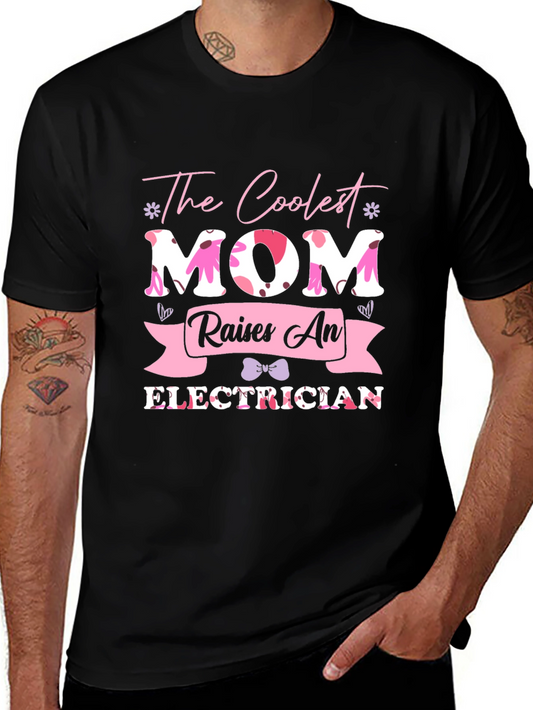 Coolest Mom Electrician T-Shirt - Mens Black Tee