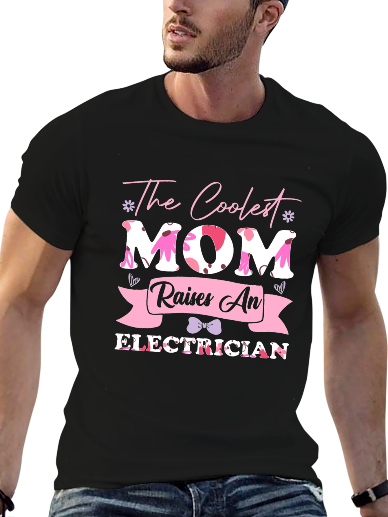 Coolest Mom Electrician T-Shirt - Mens Black Tee
