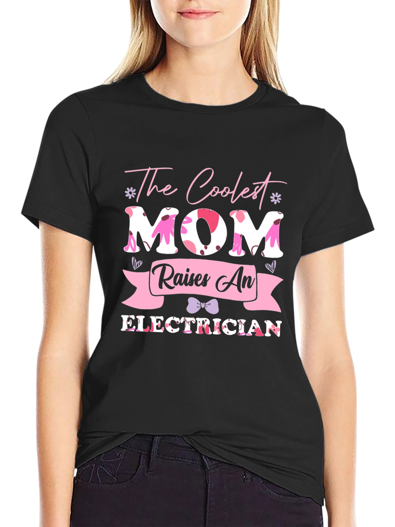 Coolest Mom Electrician T-Shirt - Mens Black Tee