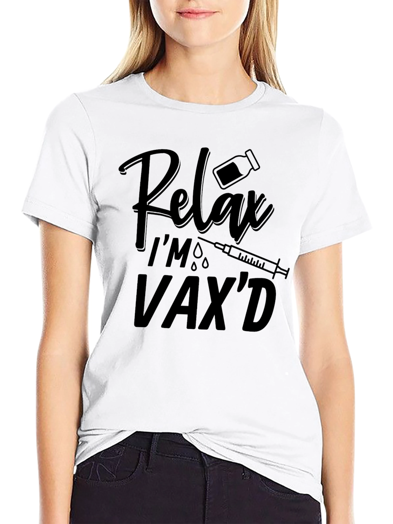 Relax Im Vaxd Black T-Shirt