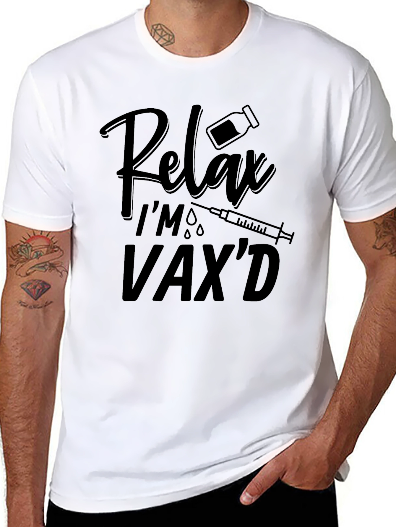 Relax Im Vaxd Black T-Shirt