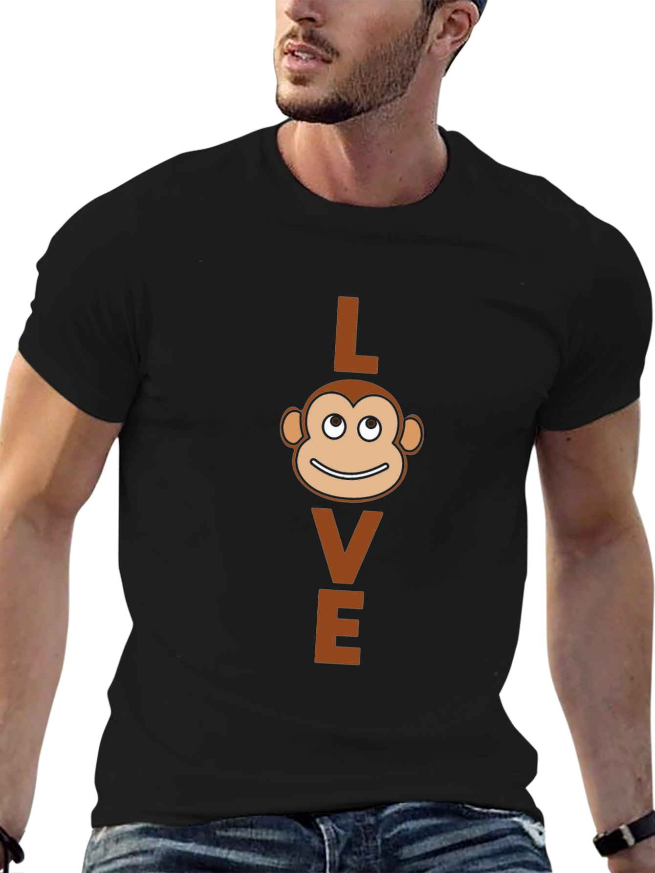 Love Monkey Graphic T-Shirt - Black