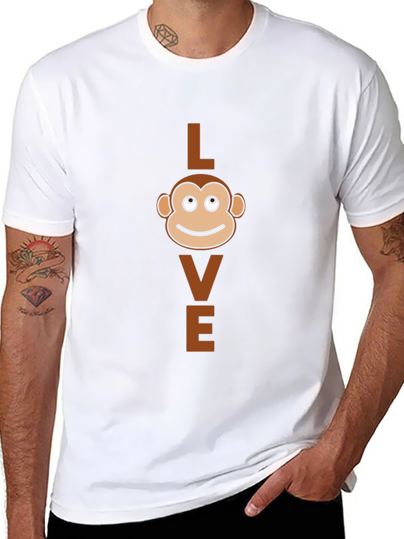 Love Monkey Graphic T-Shirt - Black