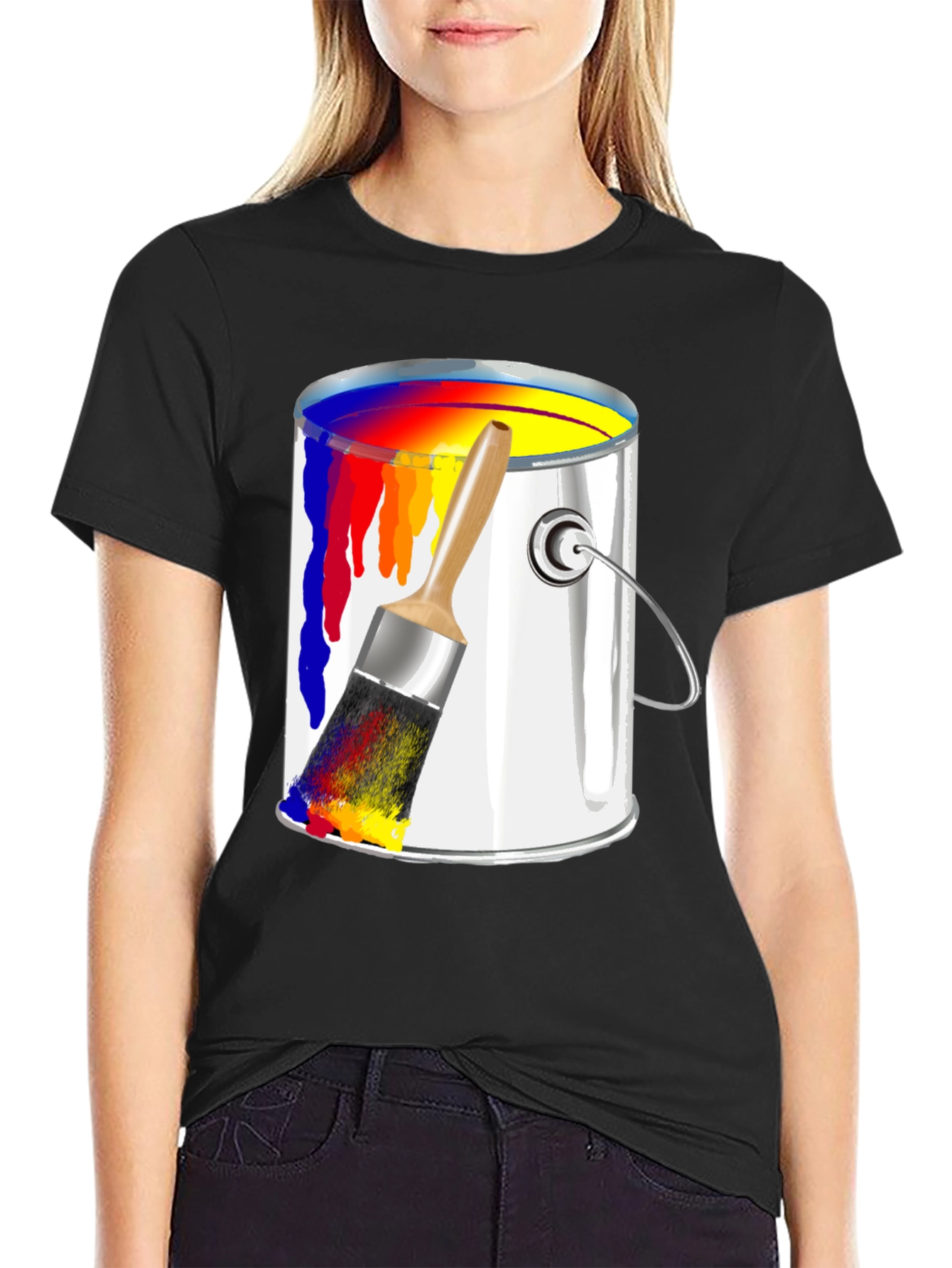 Paint Bucket & Brush Graphic Tee - Artist Inspired
