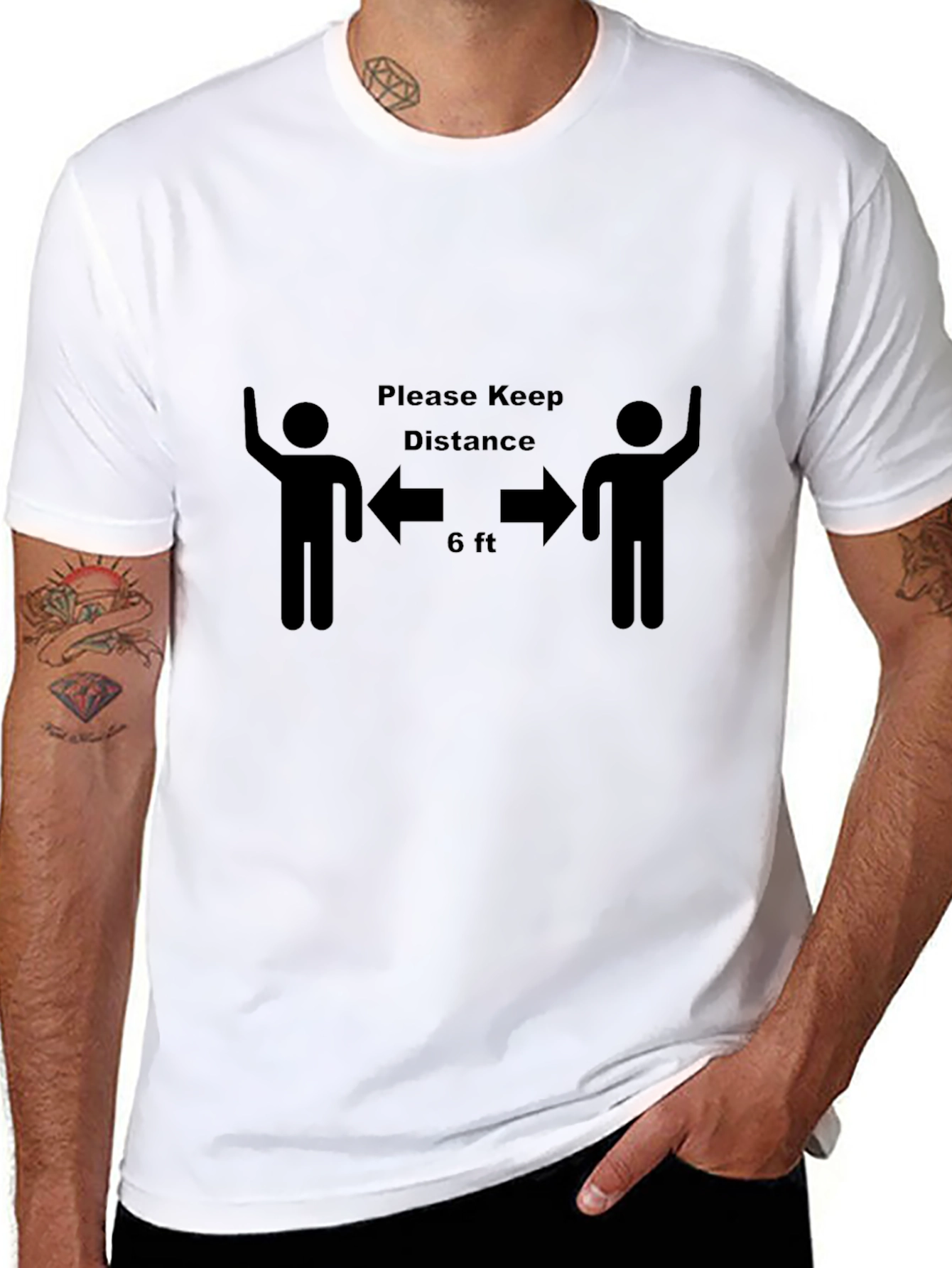 Keep Distance Graphic Tee - Black