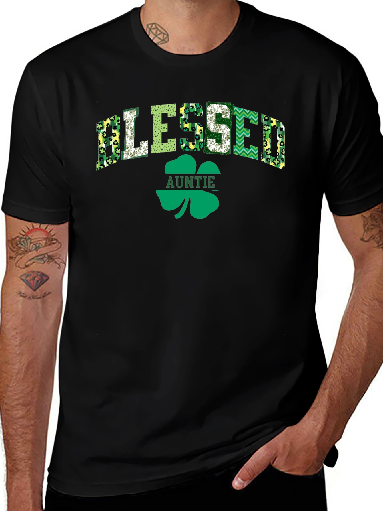 Blessed Auntie St. Patricks Day Graphic Tee