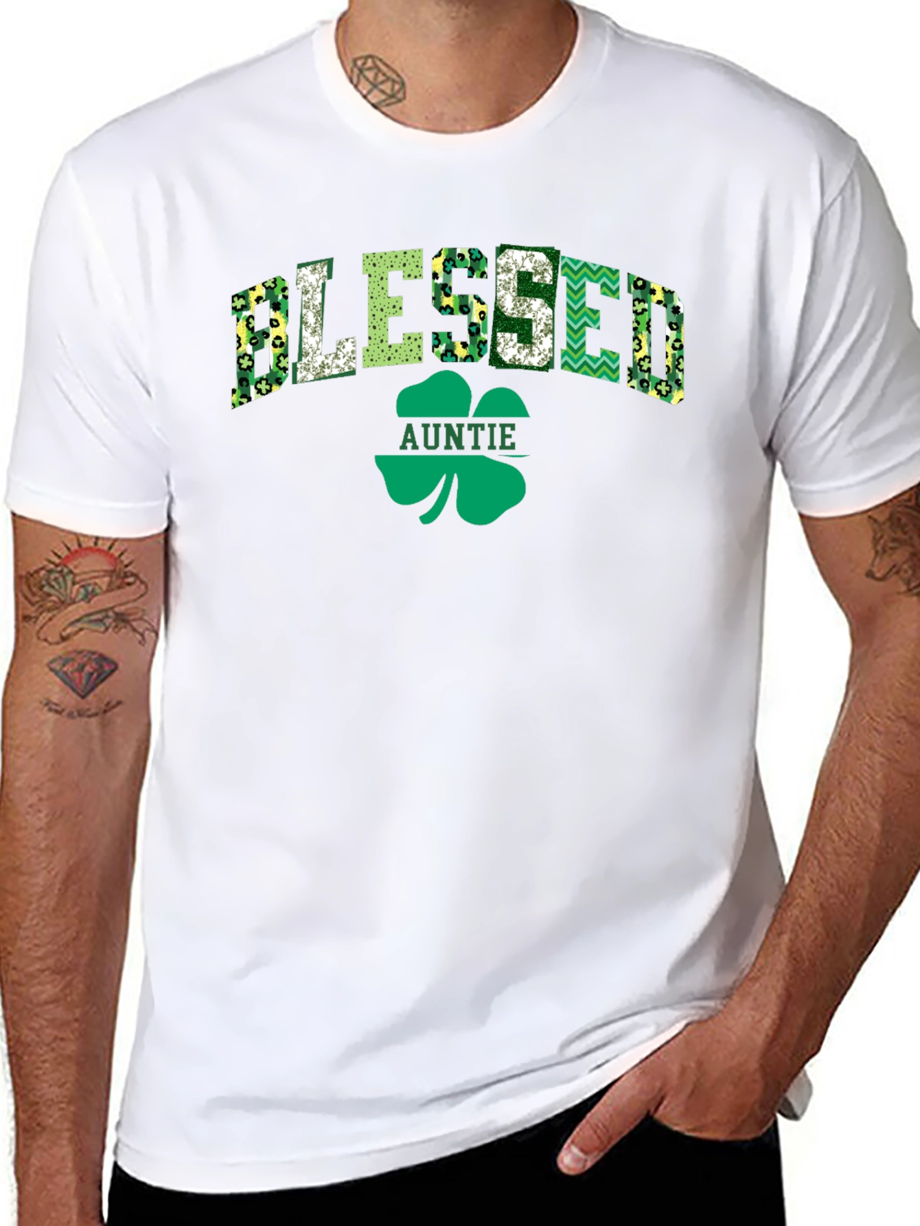 Blessed Auntie St. Patricks Day Graphic Tee