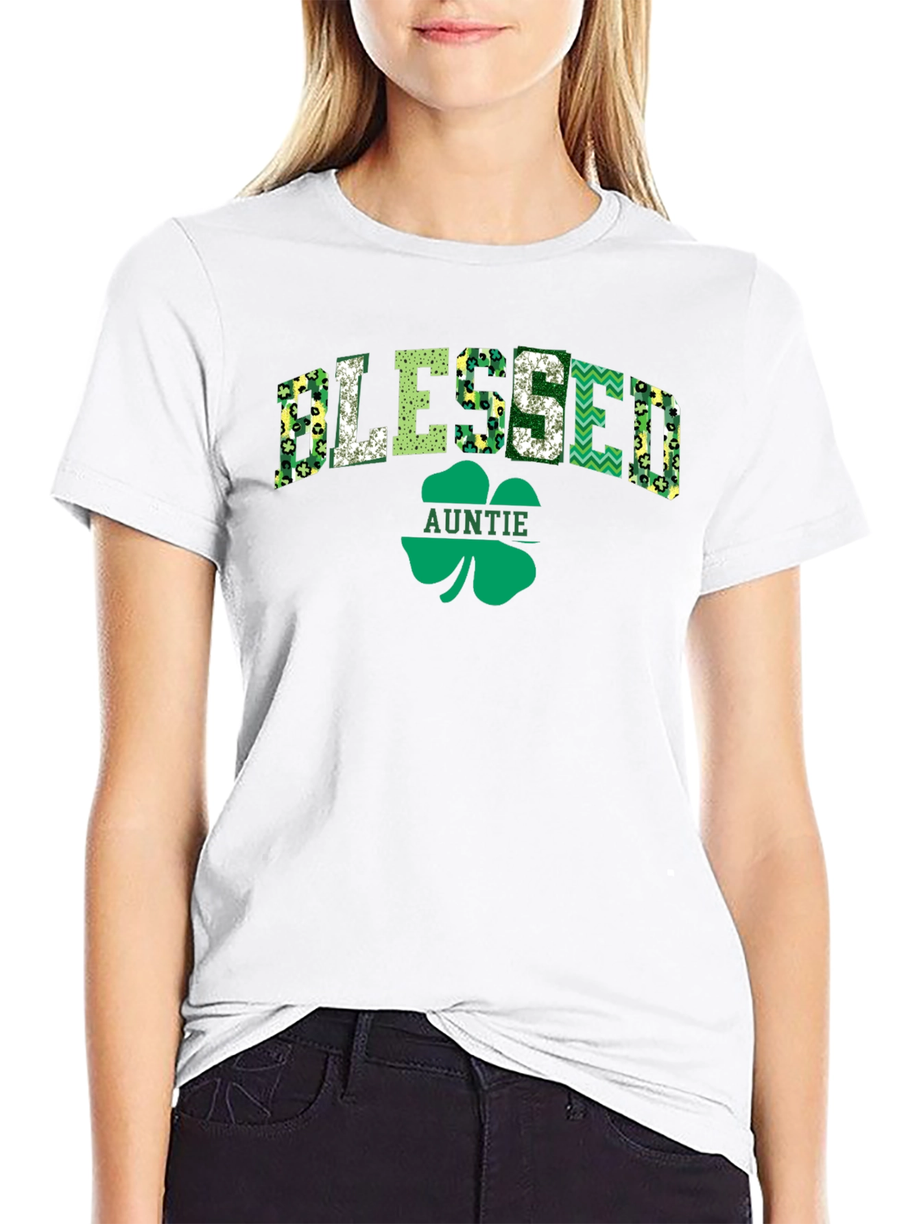 Blessed Auntie St. Patricks Day Graphic Tee