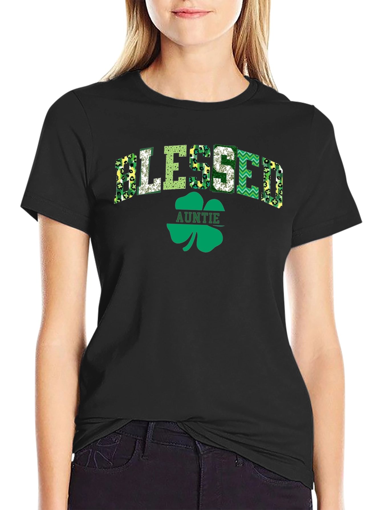 Blessed Auntie St. Patricks Day Graphic Tee