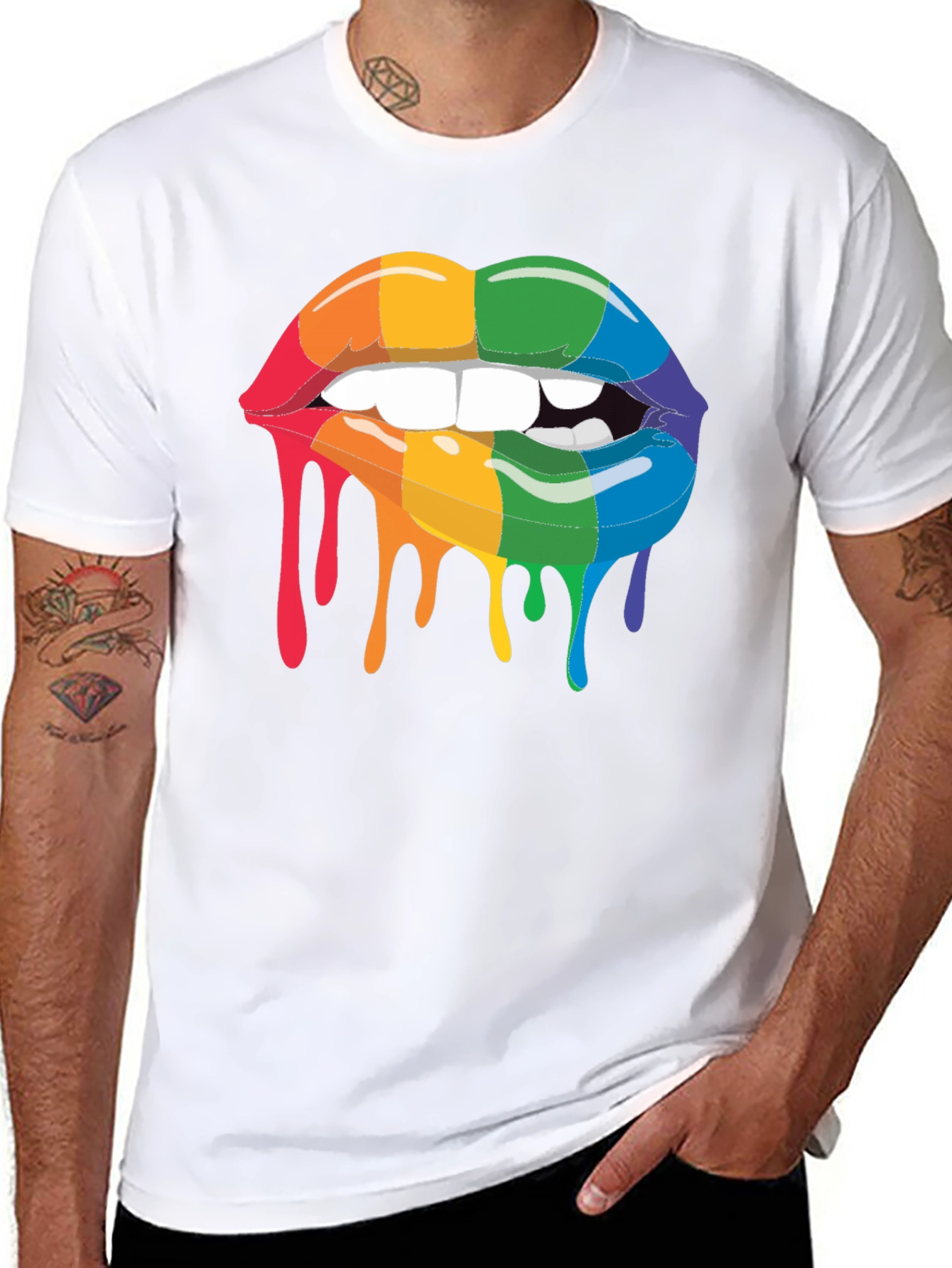 Rainbow Lips Graphic T-Shirt - Pride Fashion