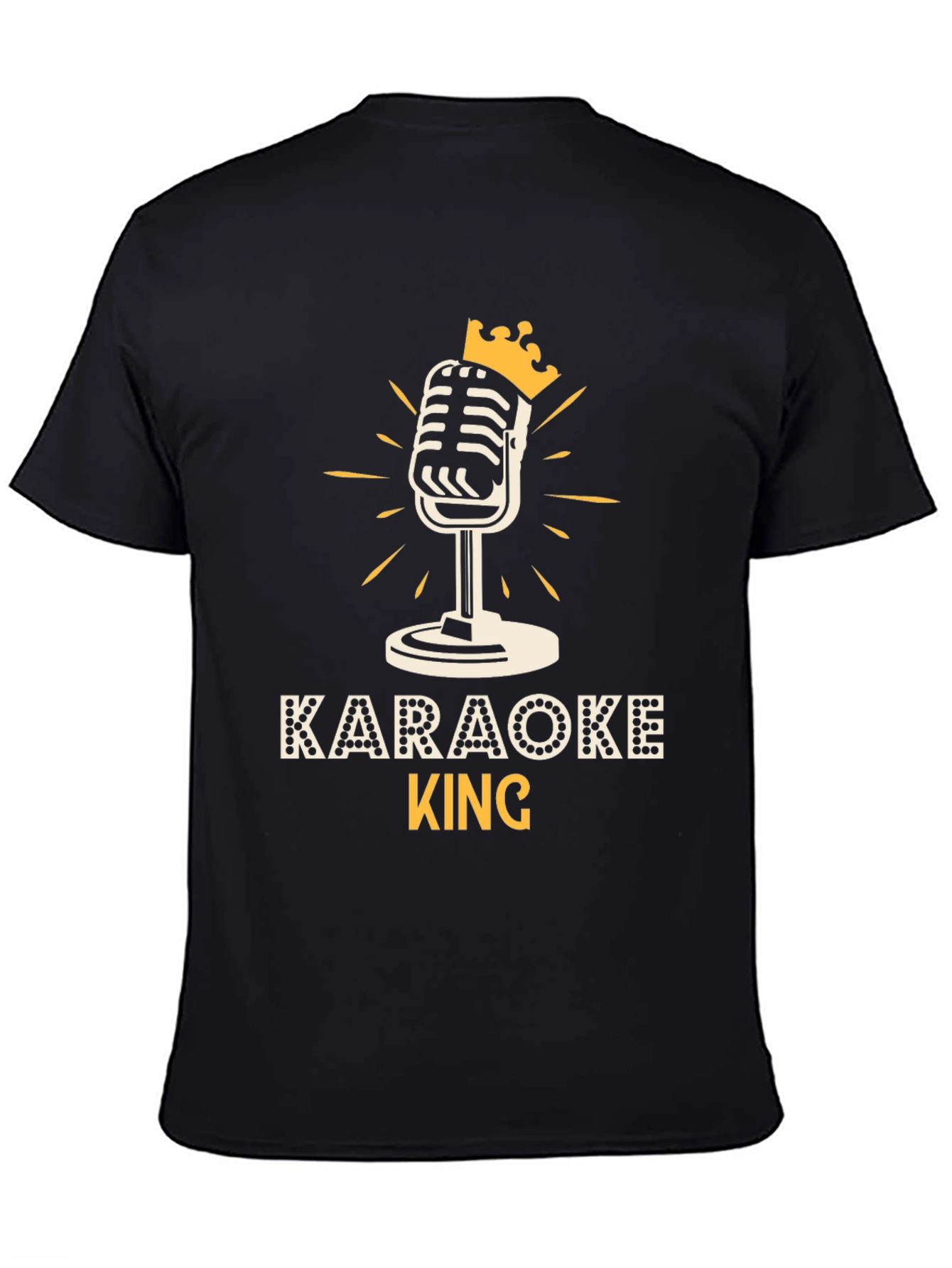 Karaoke King T-Shirt: Microphone Crown Graphic Tee
