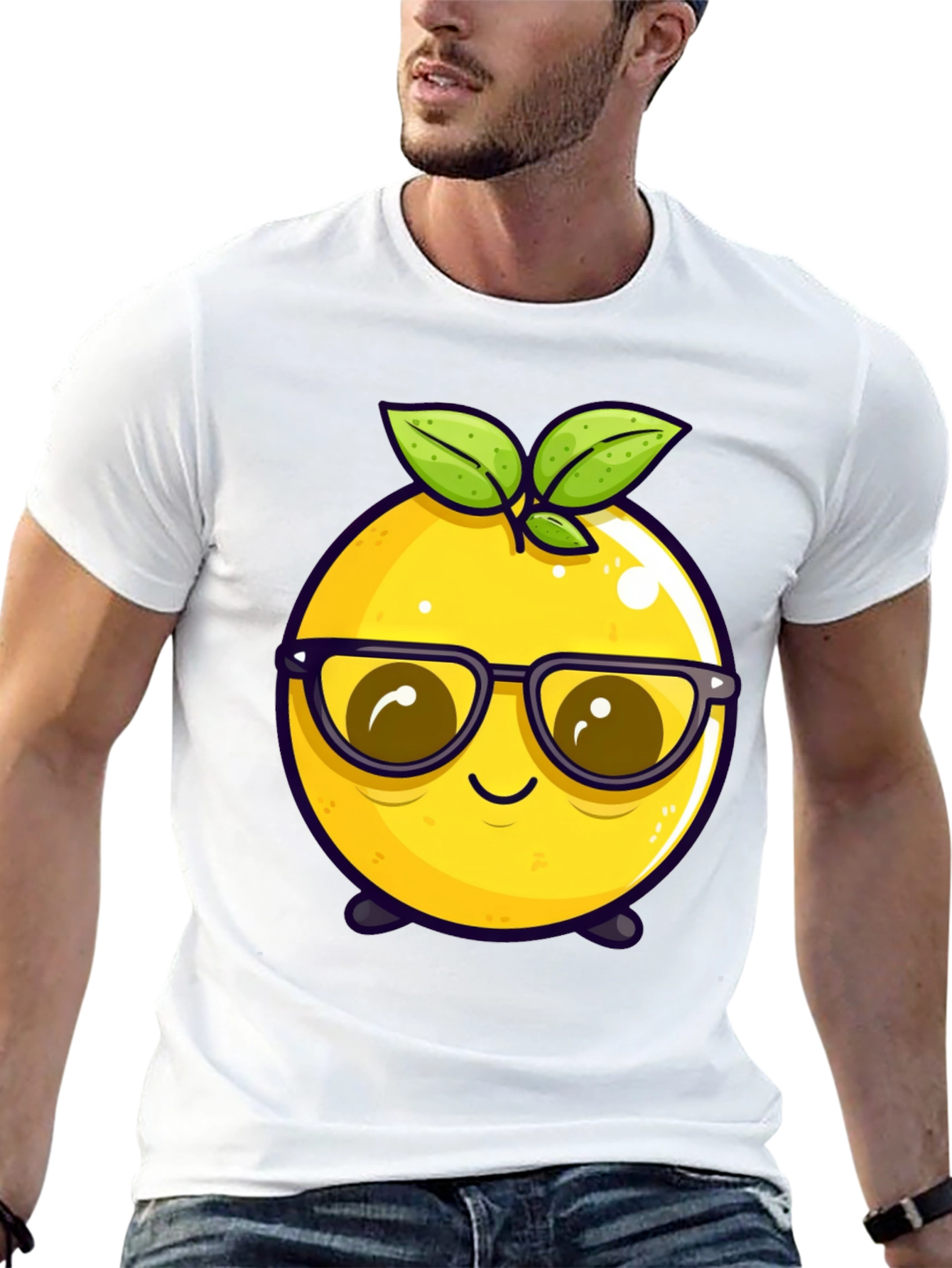Funny Fruit Character T-Shirt - Nerdy Lemon Tee
