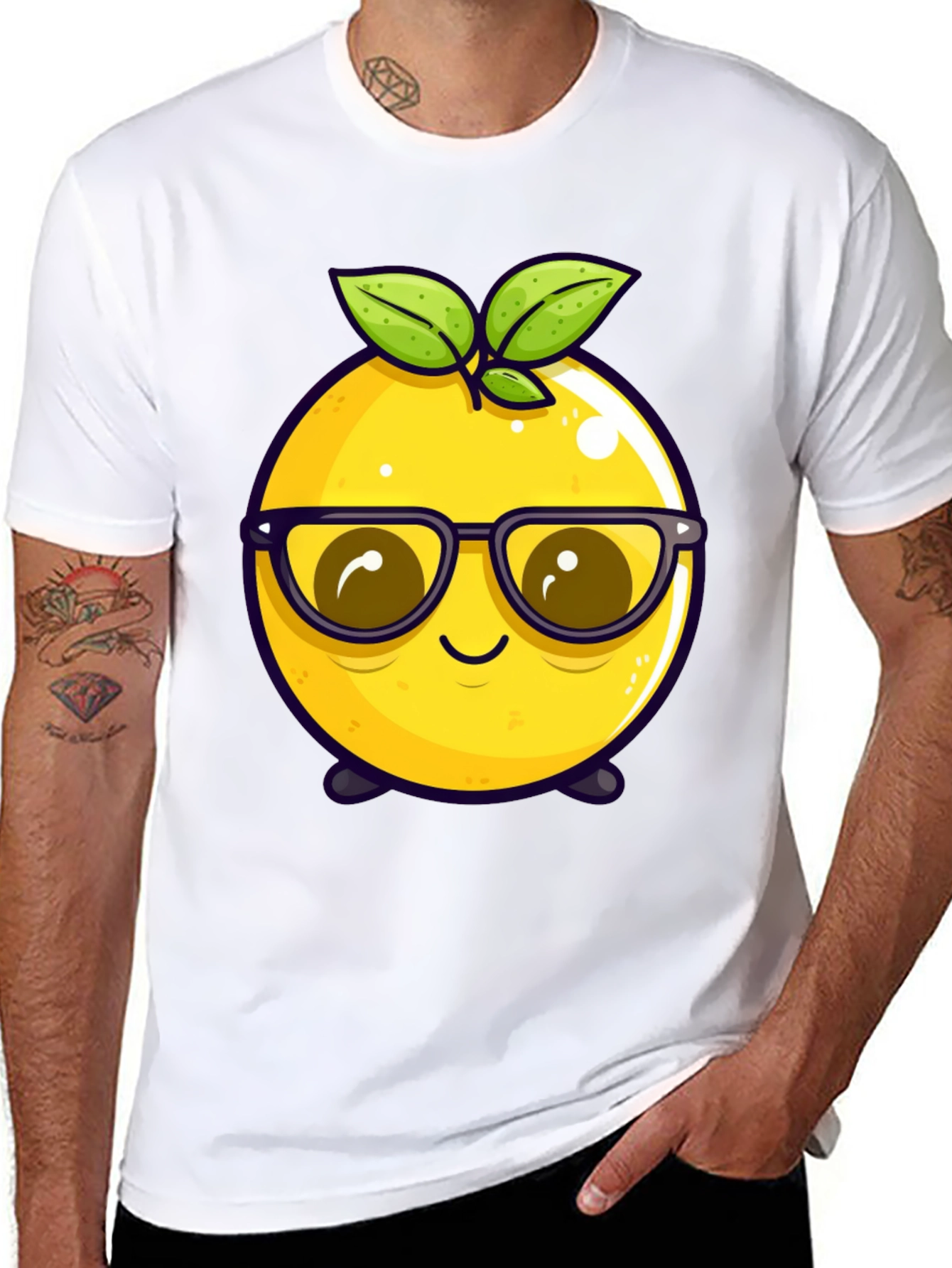Funny Fruit Character T-Shirt - Nerdy Lemon Tee