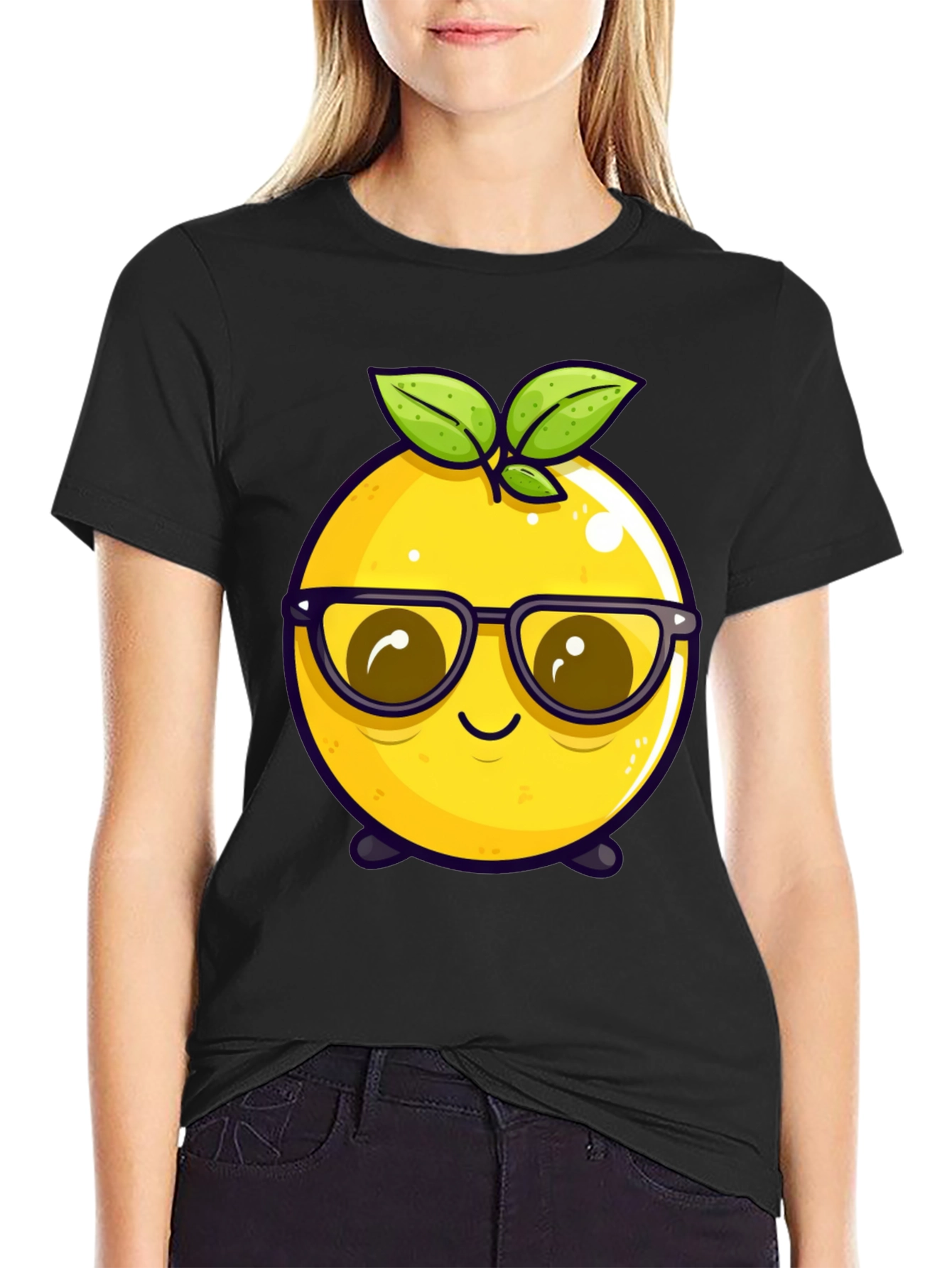 Funny Fruit Character T-Shirt - Nerdy Lemon Tee