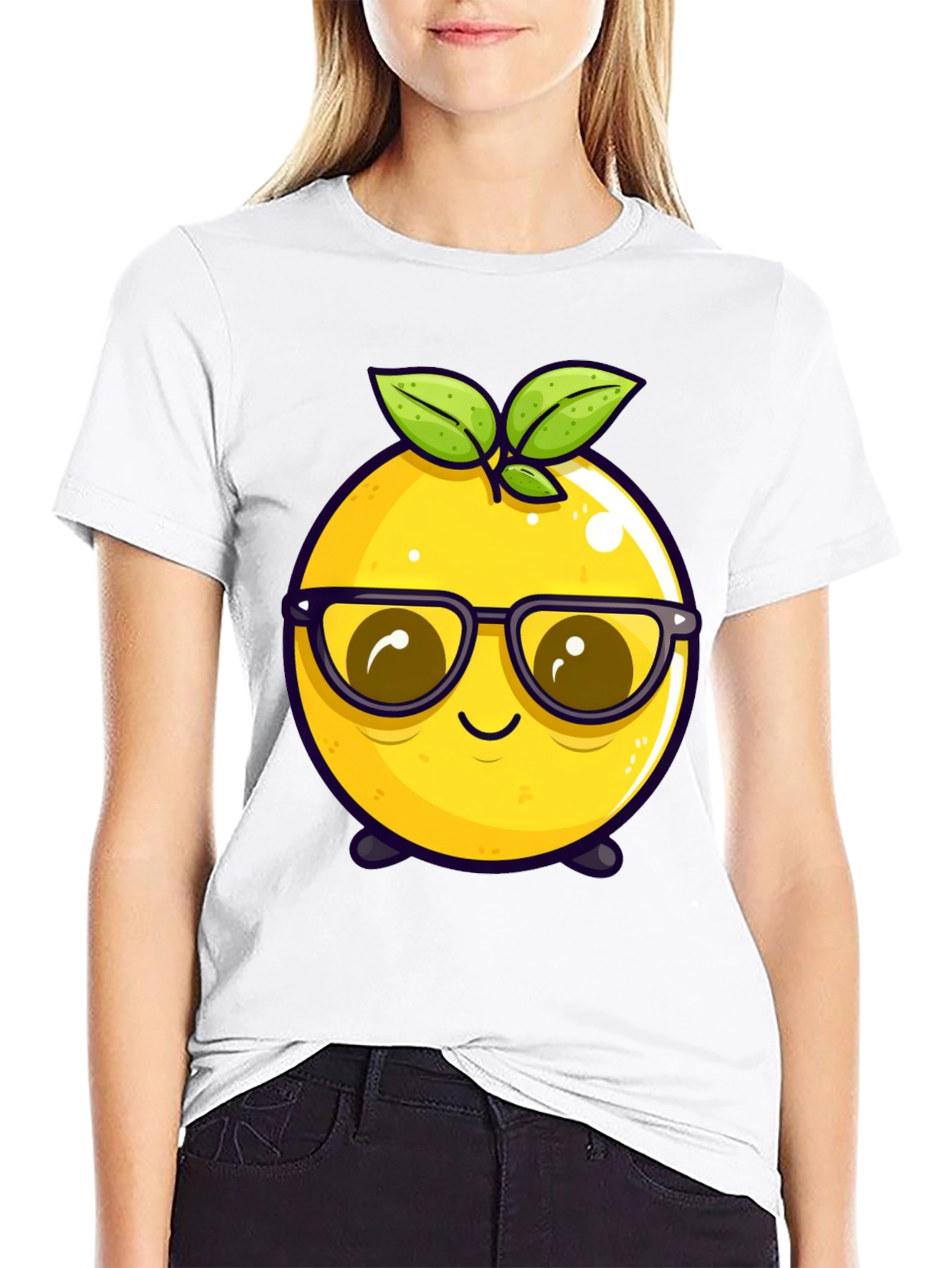 Funny Fruit Character T-Shirt - Nerdy Lemon Tee