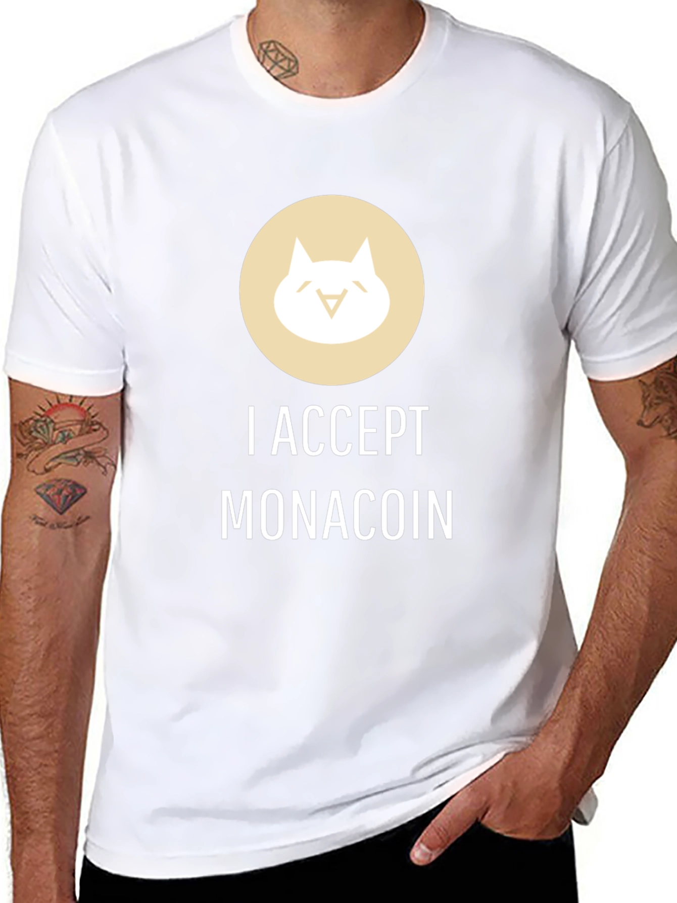 I Accept Monacoin Black T-Shirt