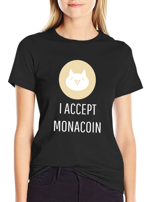 I Accept Monacoin Black T-Shirt
