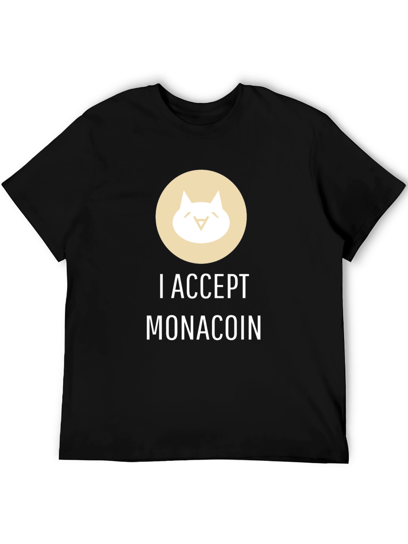 I Accept Monacoin Black T-Shirt