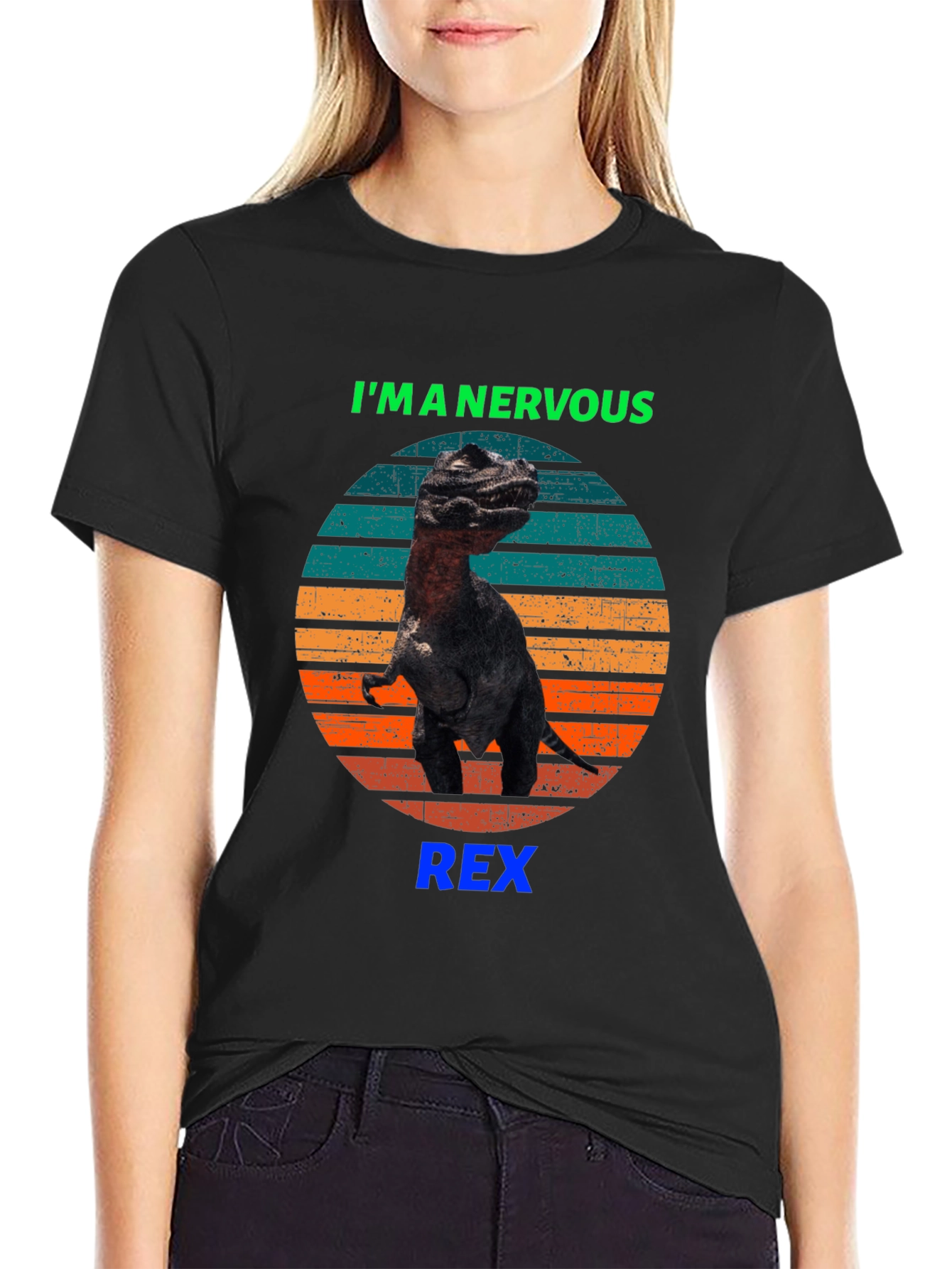 Nervous Rex T-Shirt - Funny Dinosaur Tee