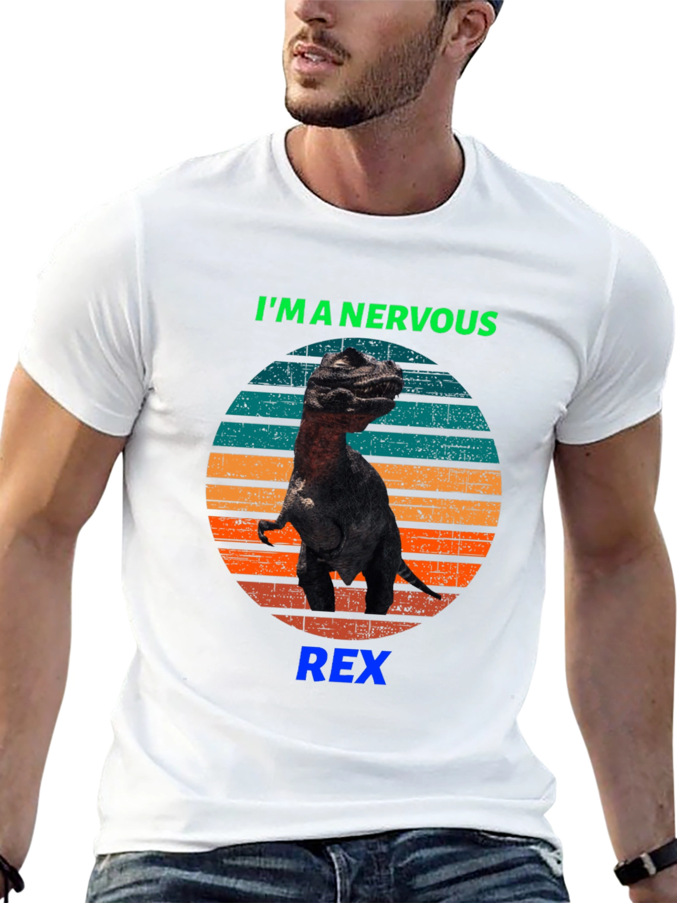 Nervous Rex T-Shirt - Funny Dinosaur Tee