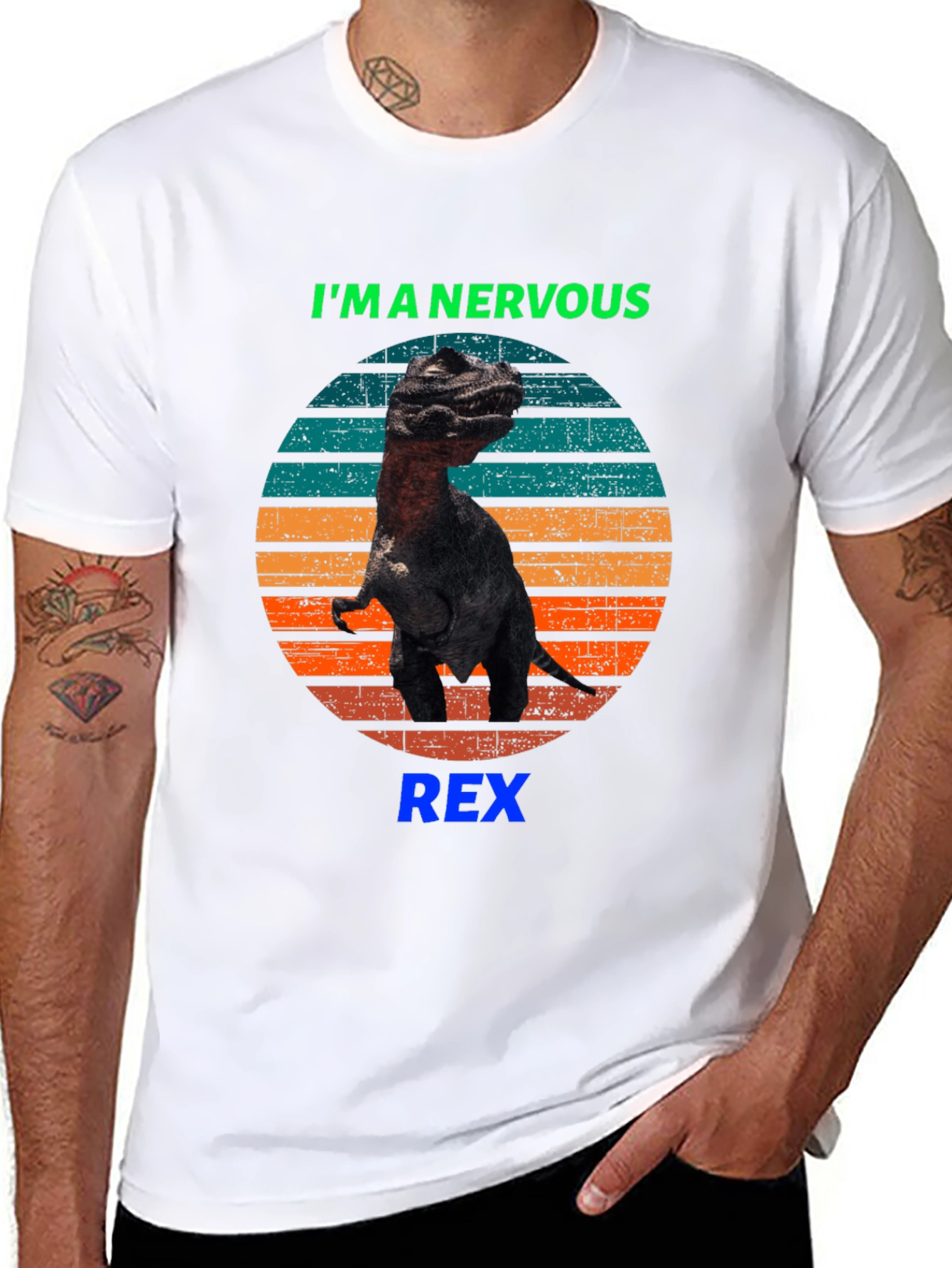 Nervous Rex T-Shirt - Funny Dinosaur Tee