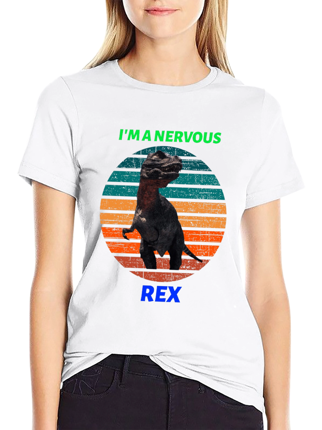 Nervous Rex T-Shirt - Funny Dinosaur Tee