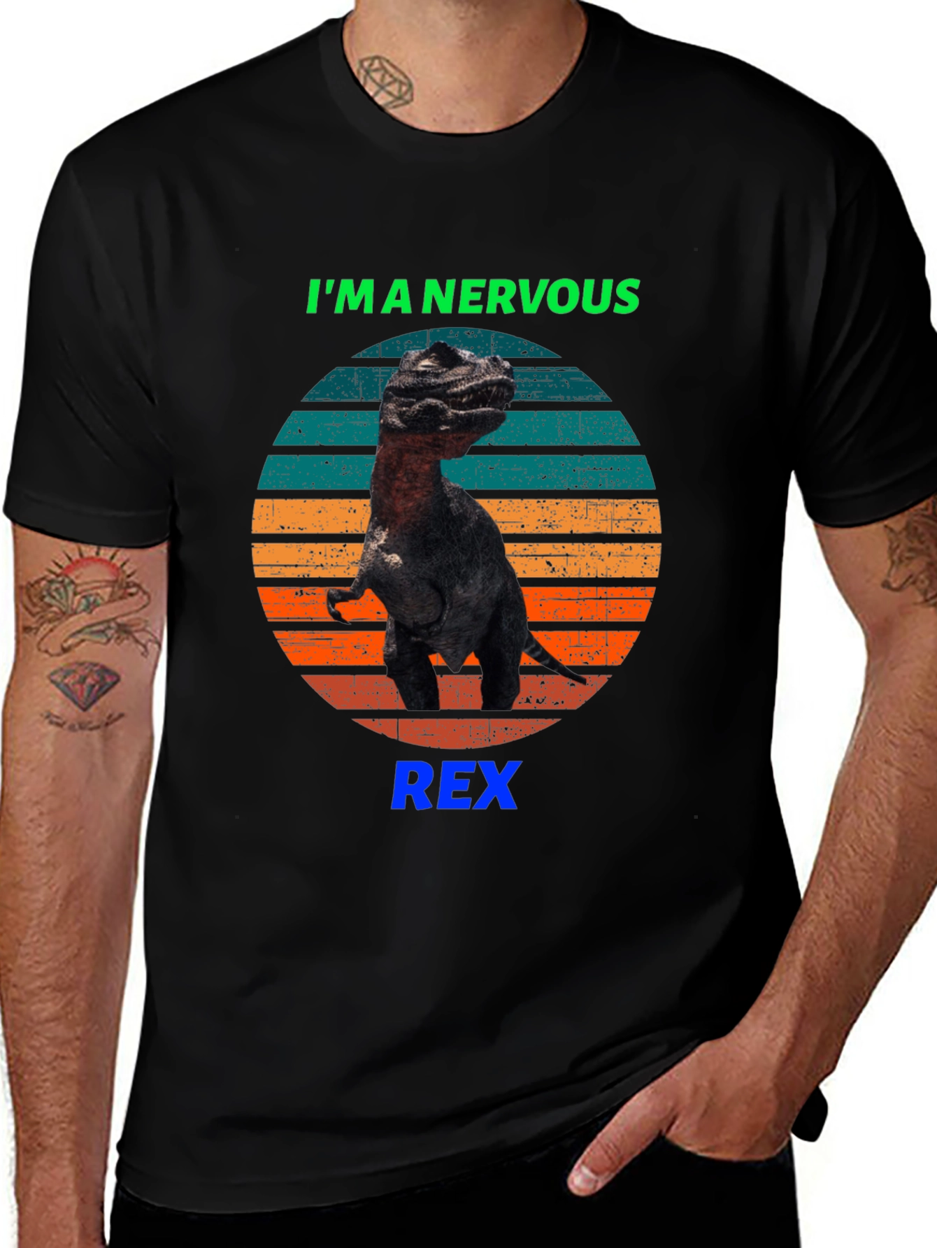 Nervous Rex T-Shirt - Funny Dinosaur Tee