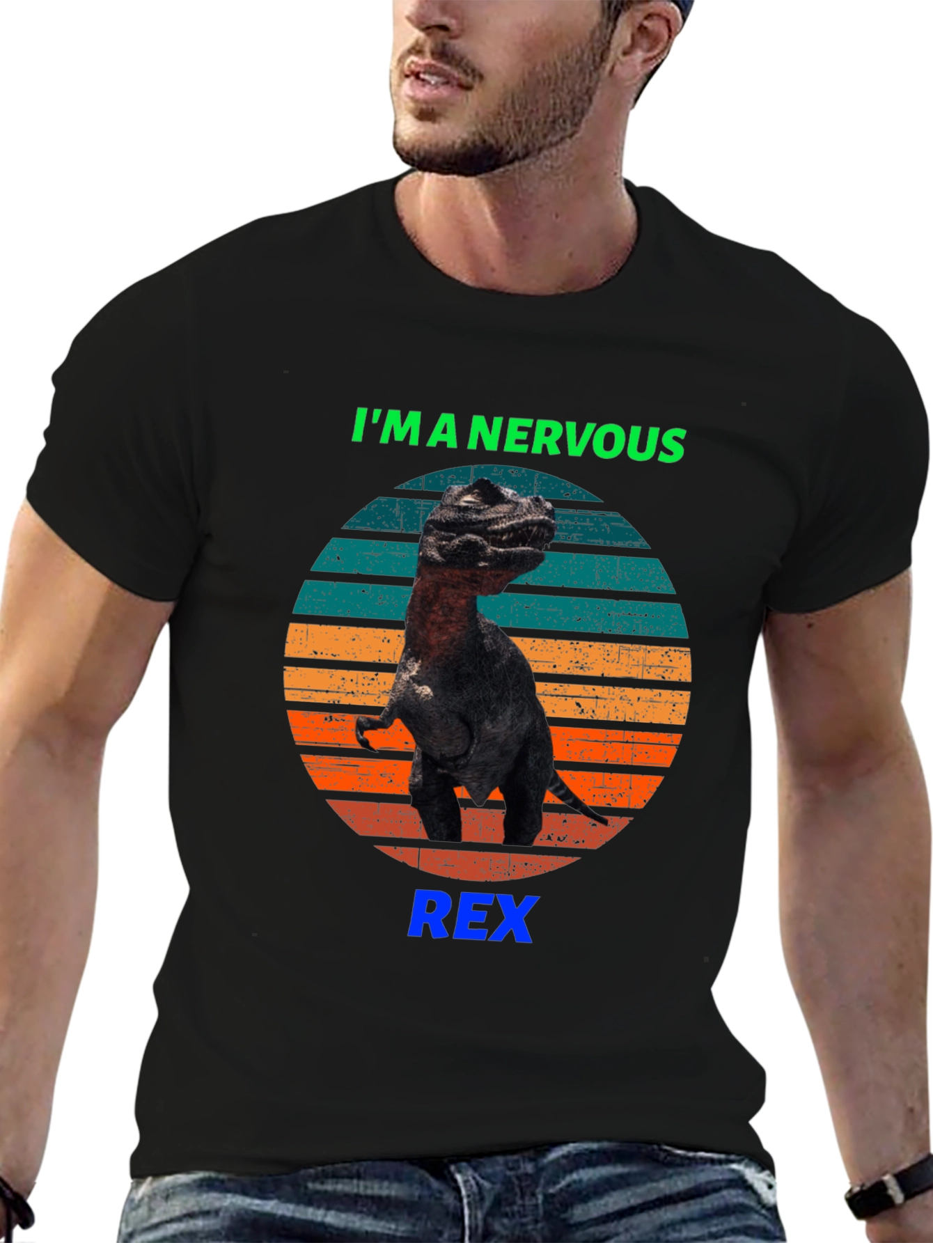Nervous Rex T-Shirt - Funny Dinosaur Tee
