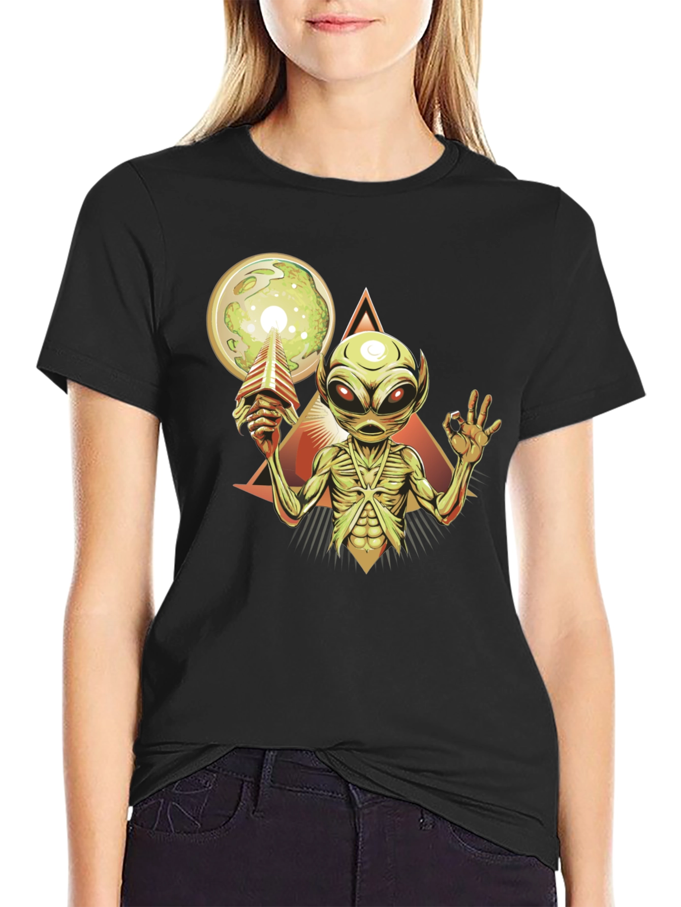 Alien Graphic Tee - Black Cotton Comfort