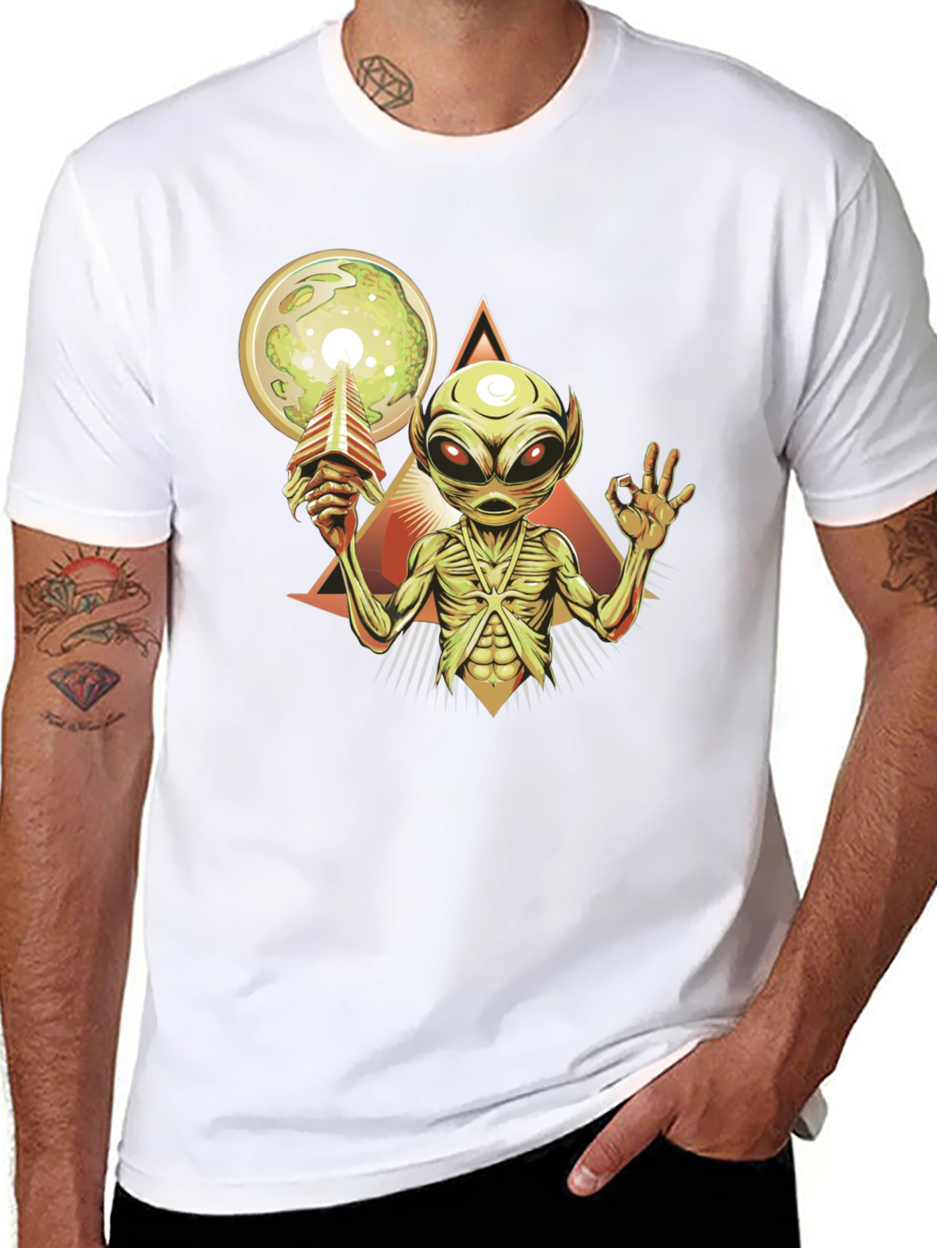 Alien Graphic Tee - Black Cotton Comfort