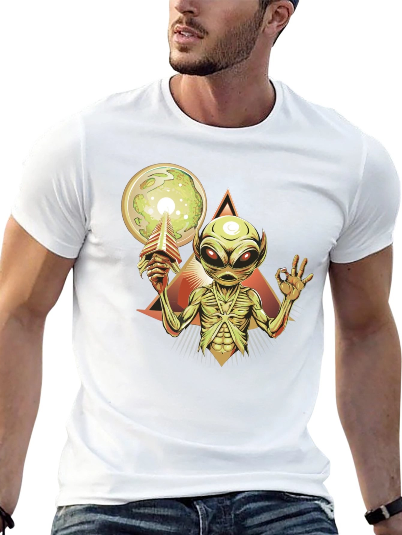 Alien Graphic Tee - Black Cotton Comfort