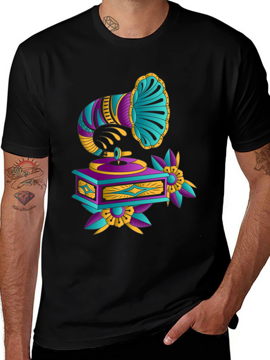 Retro Gramophone T-Shirt - Vintage Music Style