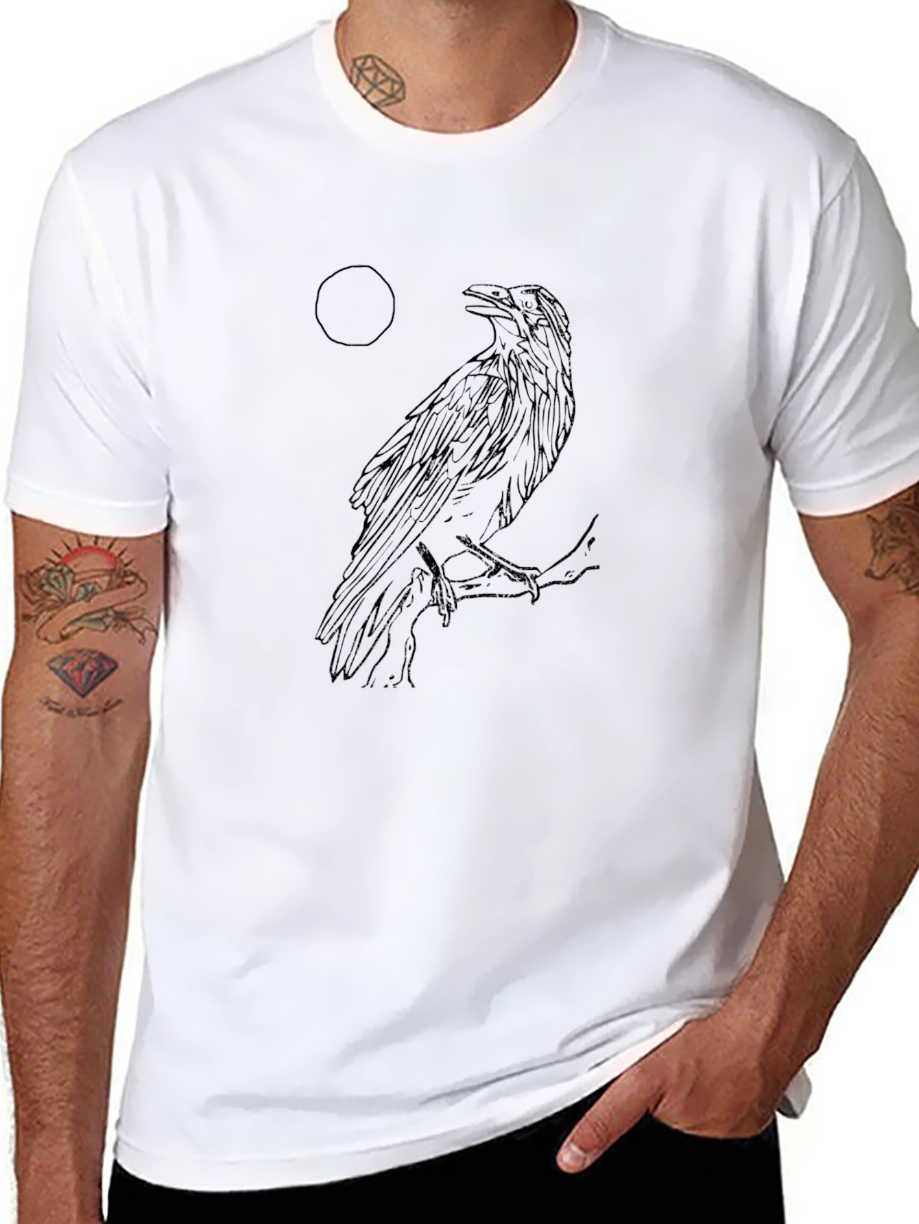 Raven Moon Graphic T-Shirt - Unisex Style