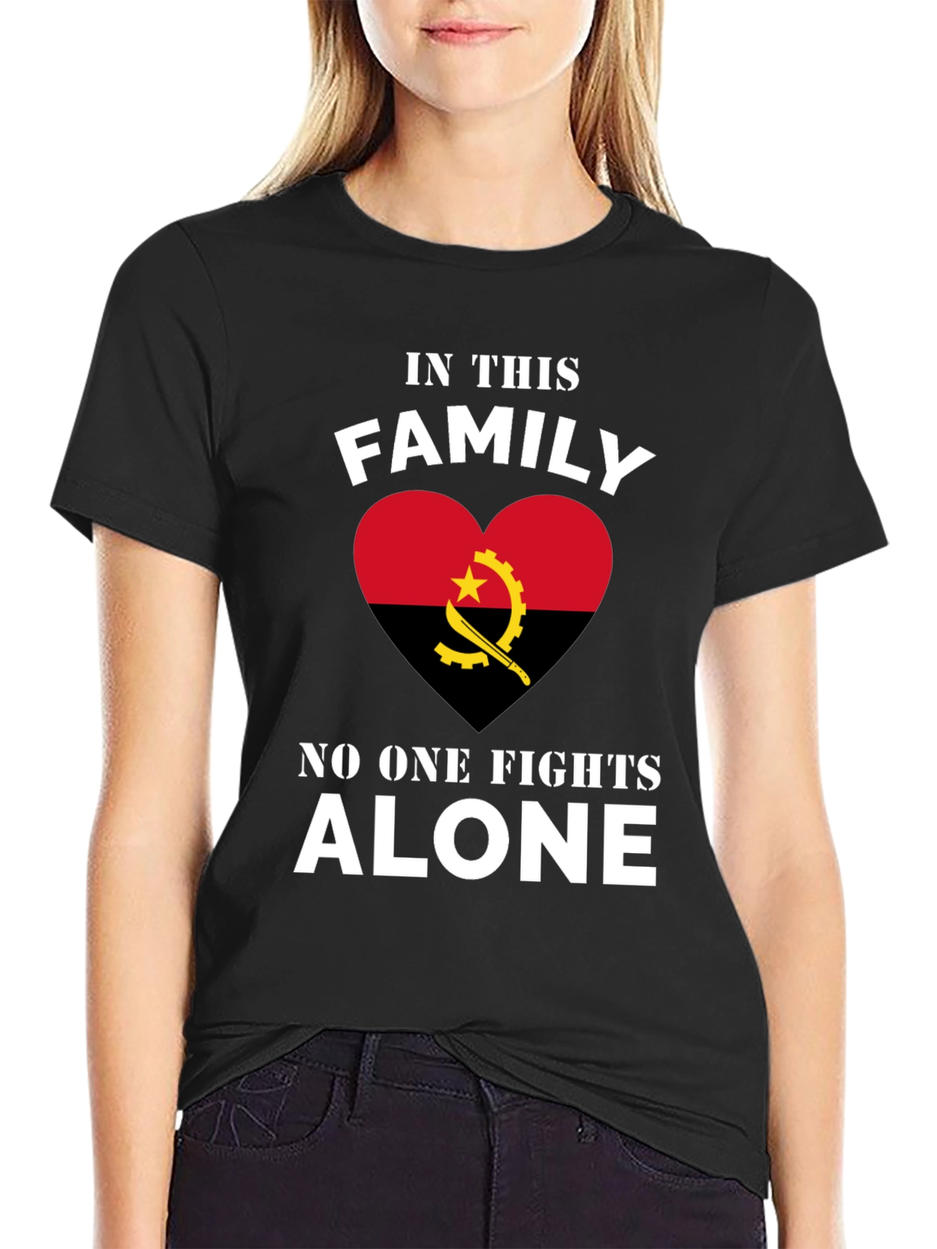 Angola Family Pride T-Shirt: No One Fights Alone