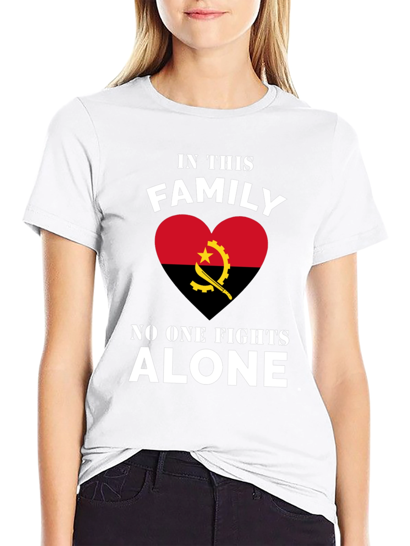 Angola Family Pride T-Shirt: No One Fights Alone