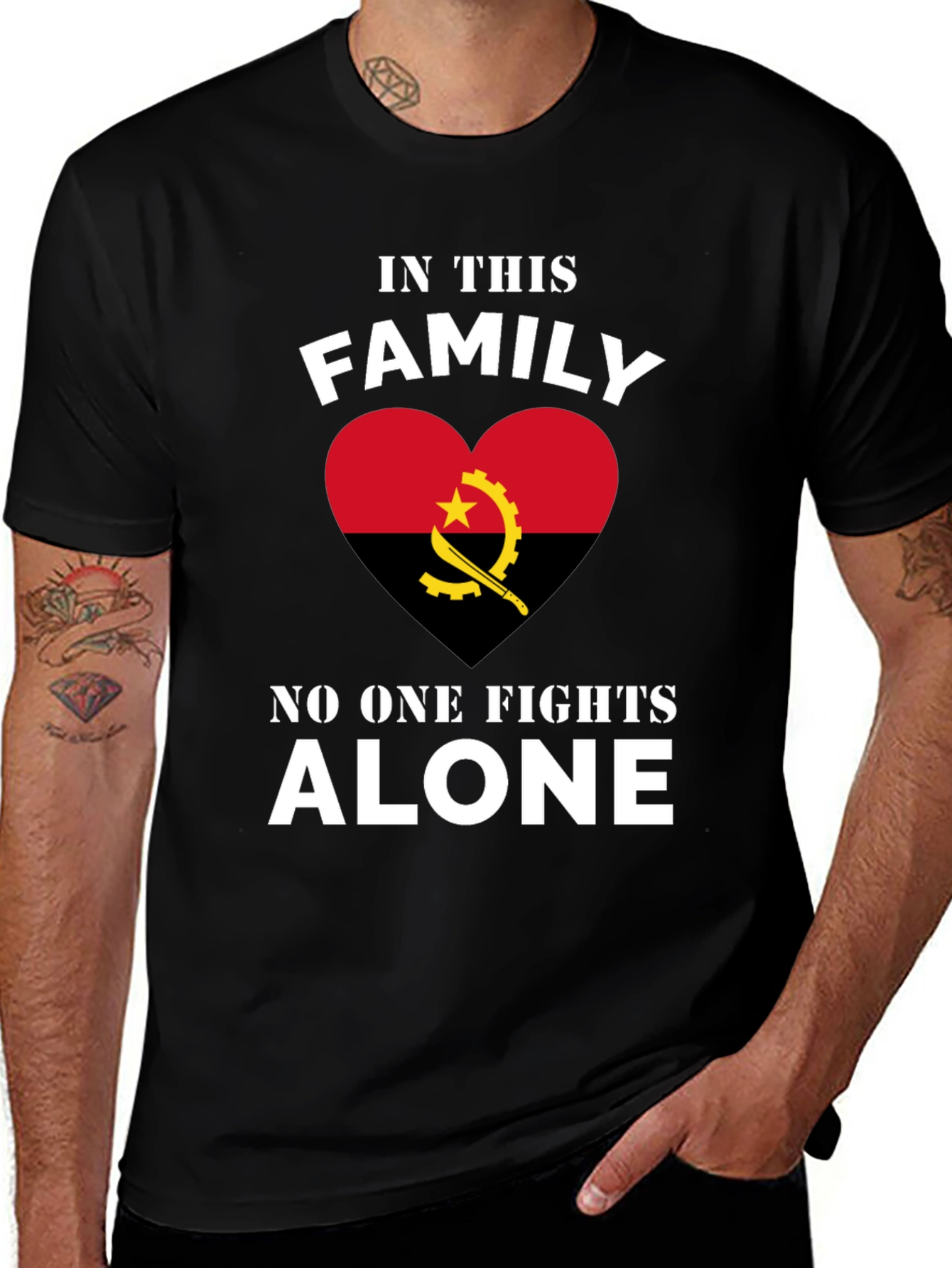 Angola Family Pride T-Shirt: No One Fights Alone
